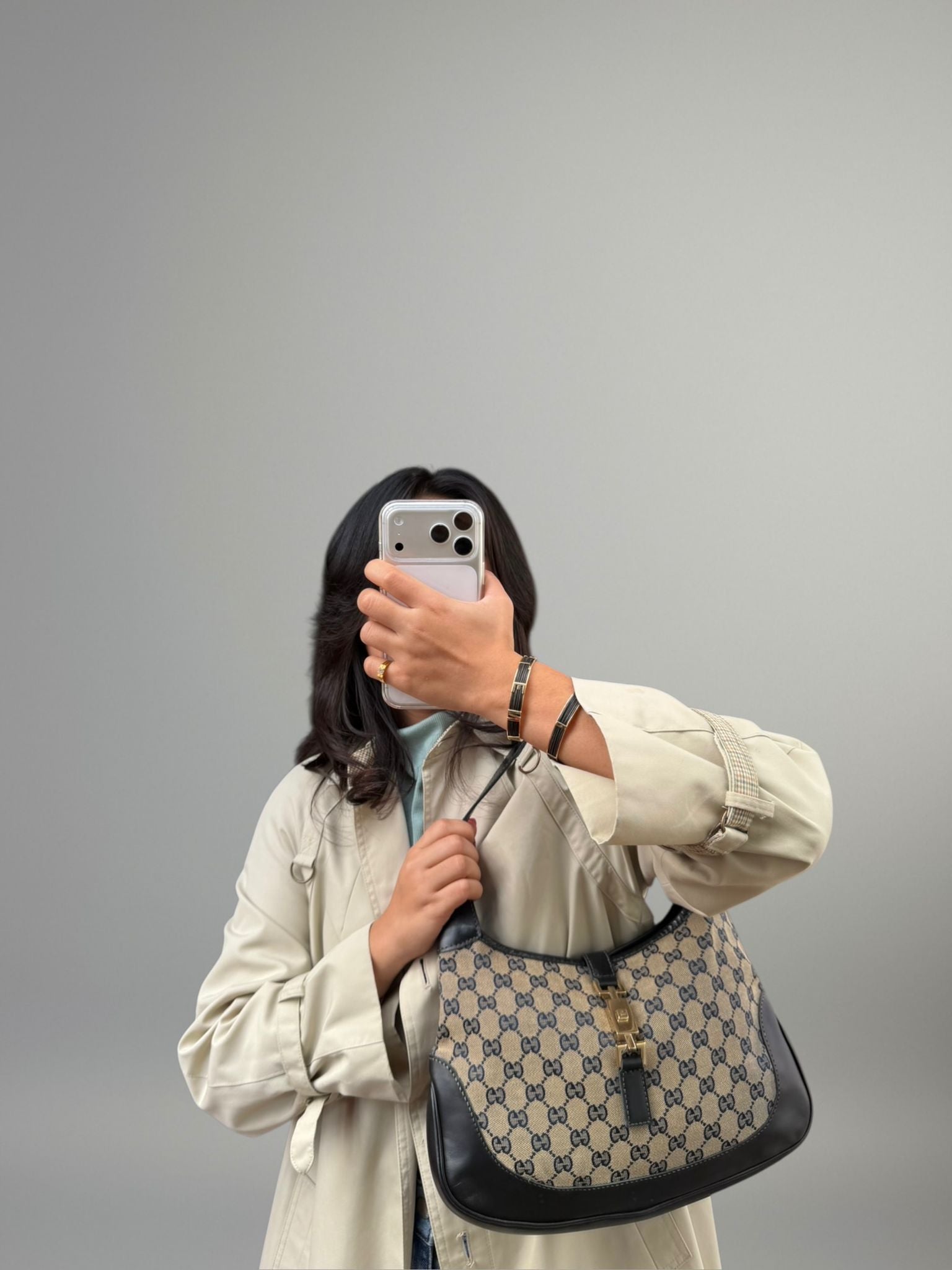 Gucci Jackie GG Canvas Blu Navy