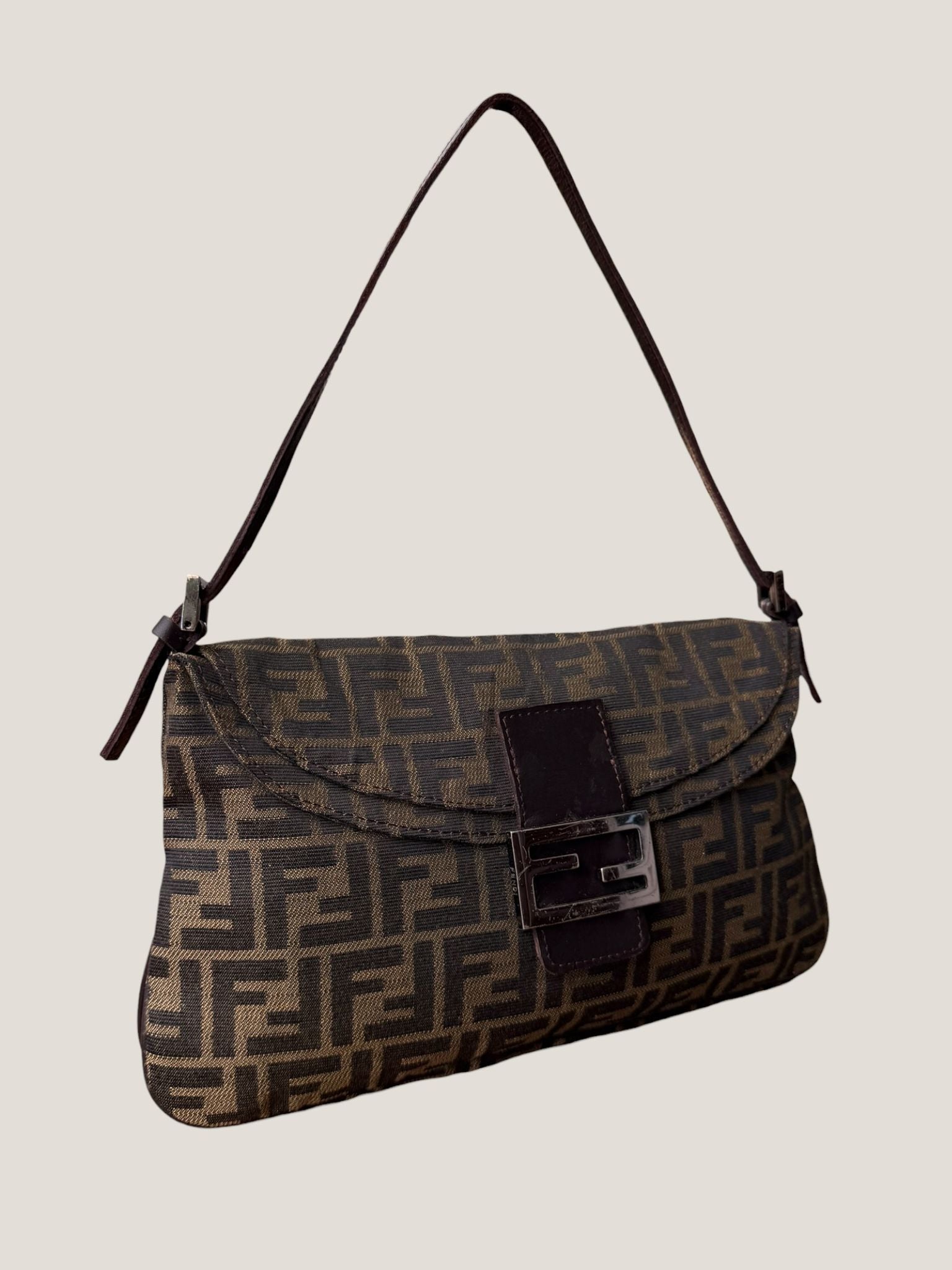 Fendi Baguette Zucca Doppia Flap