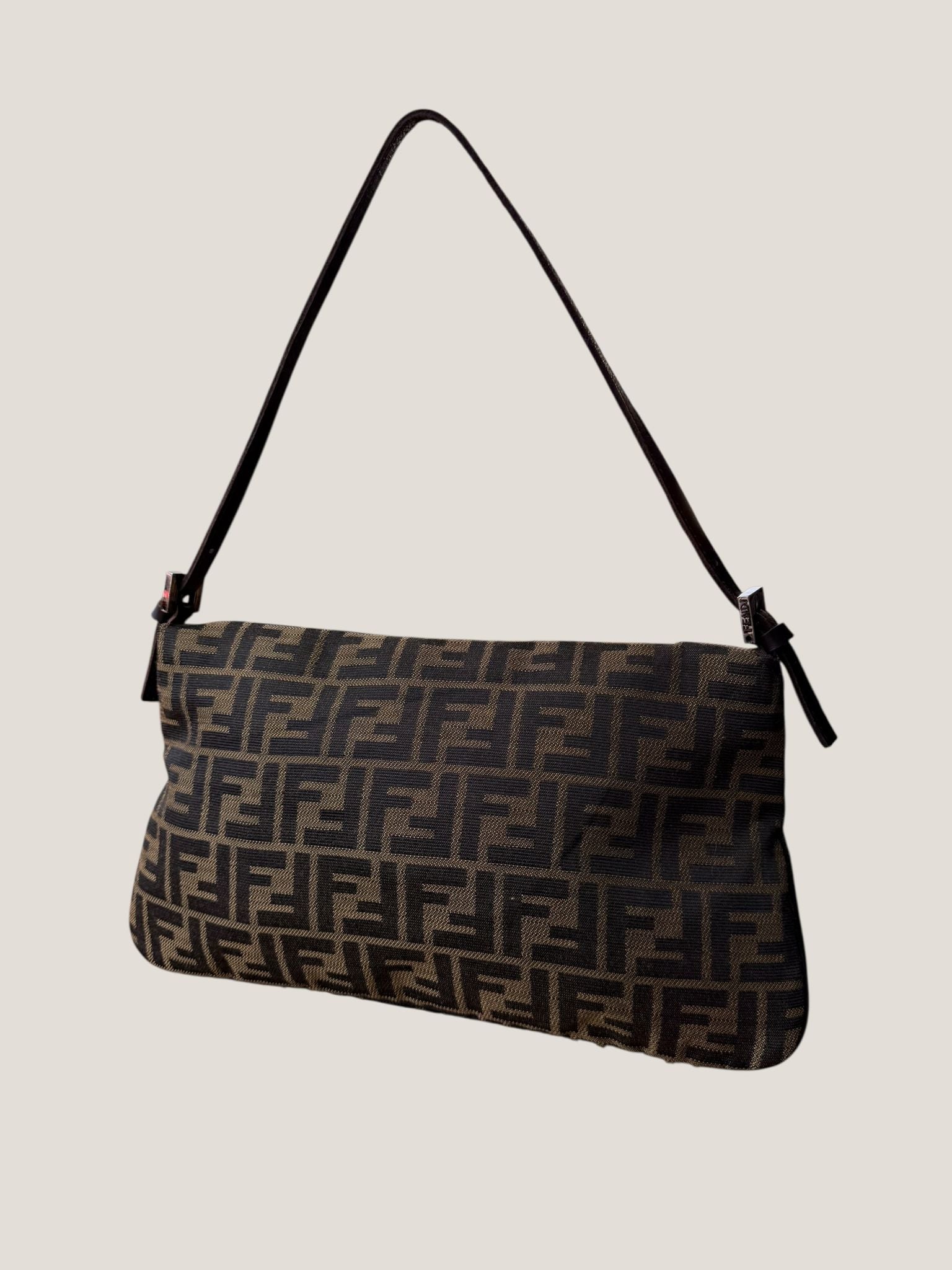 Fendi Baguette Zucca Doppia Flap