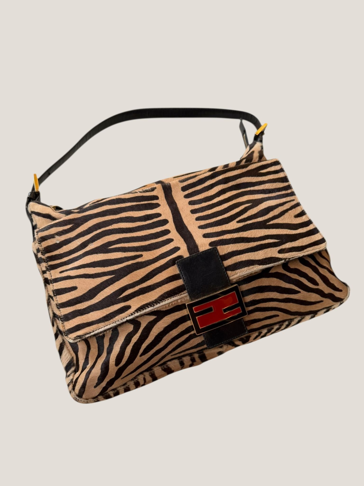 Fendi Mamma Baguette zebra pony hair
