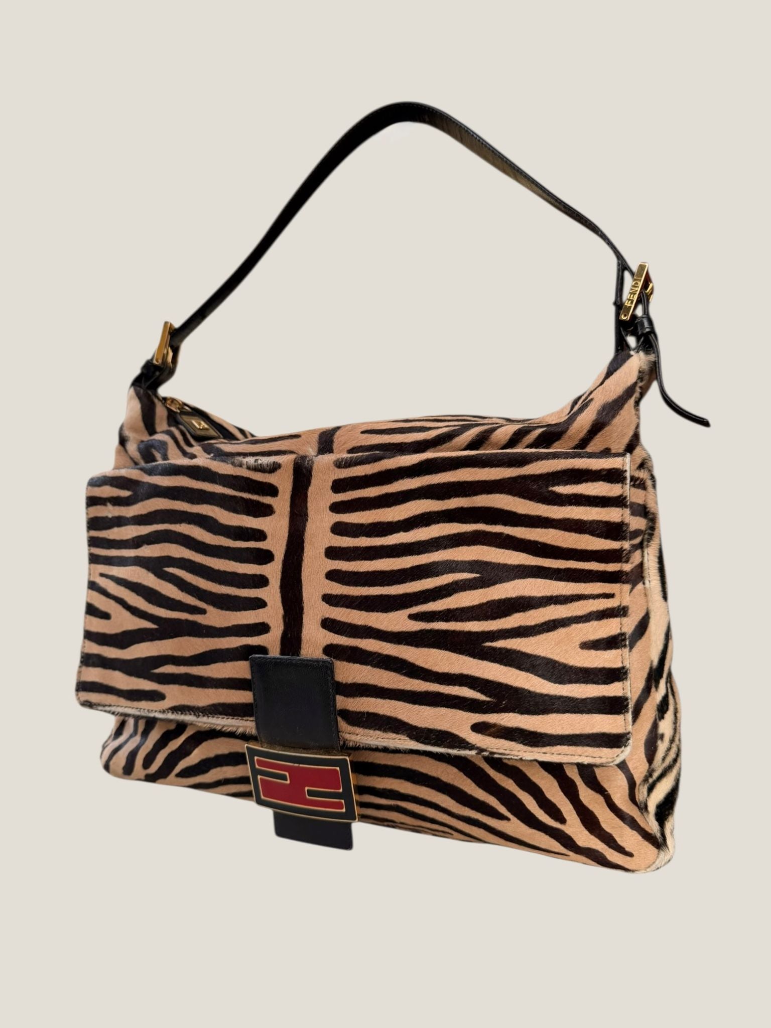 Fendi Mamma Baguette zebra pony hair