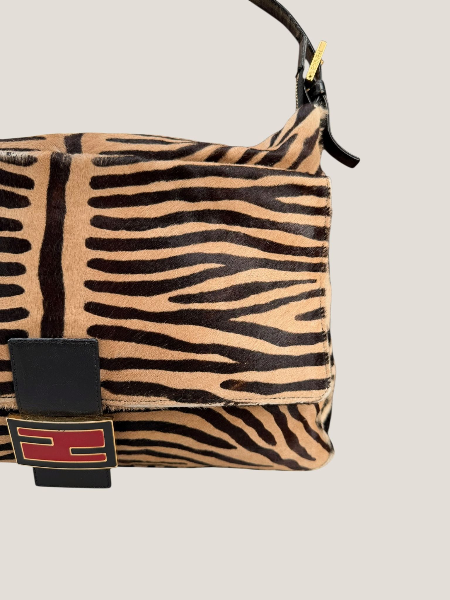 Fendi Mamma Baguette zebra pony hair