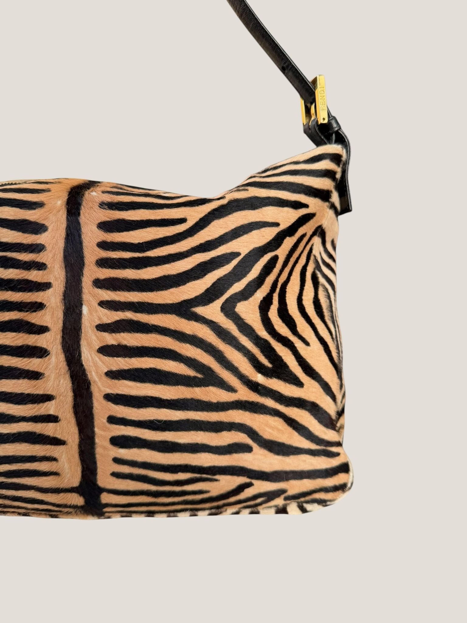 Fendi Mamma Baguette zebra pony hair