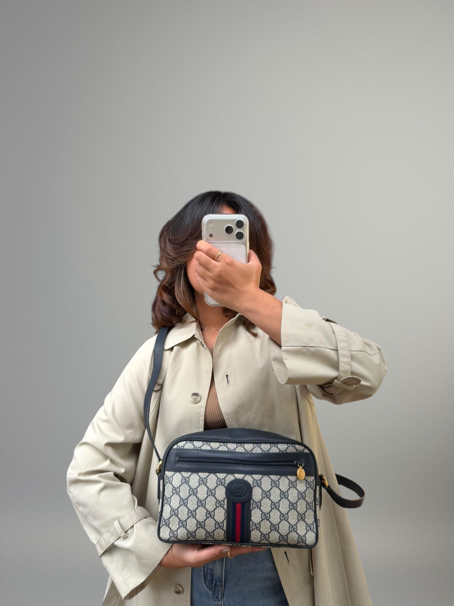 Gucci GG Supreme Web tracolla