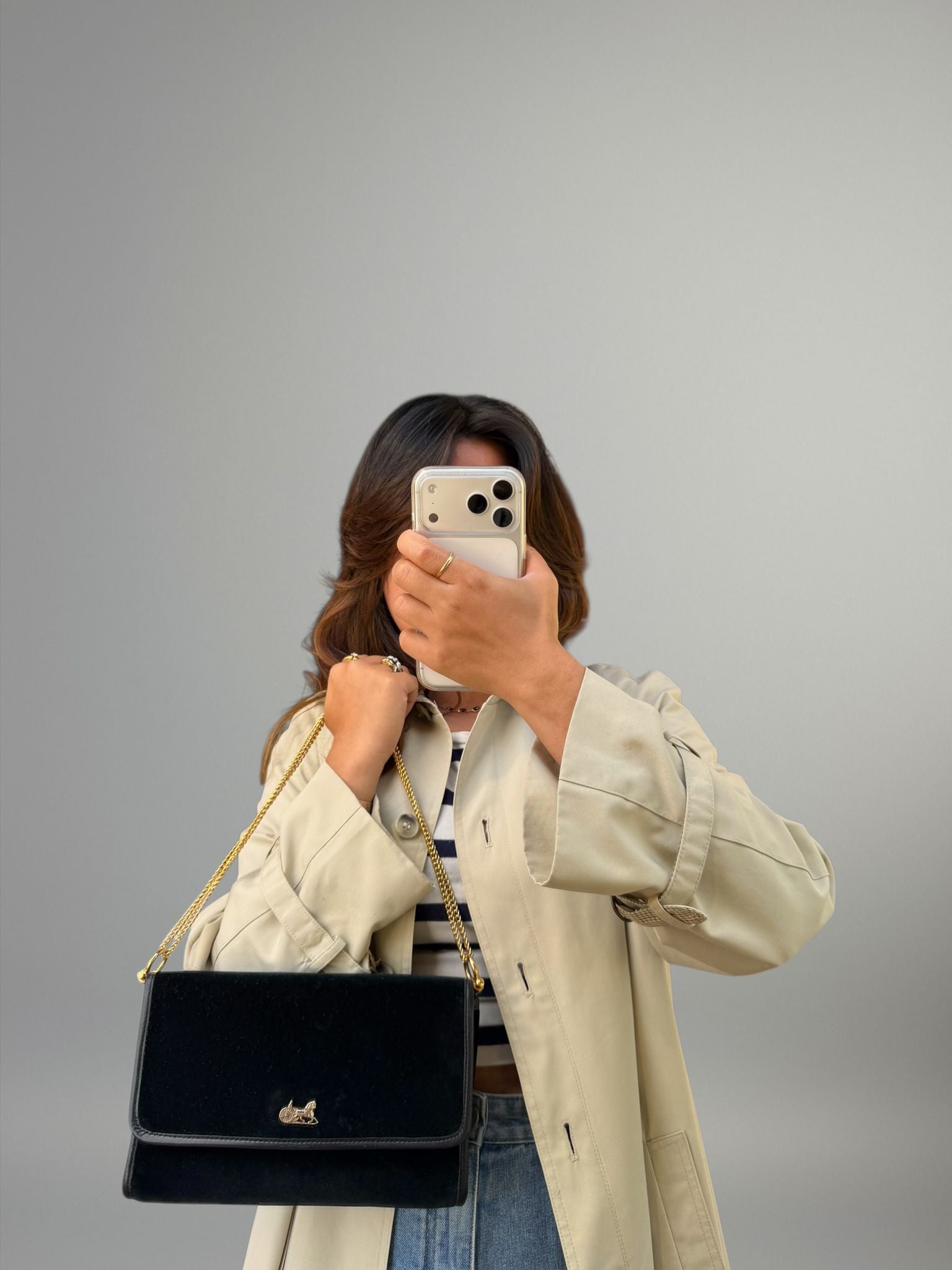 Celine velvet flap bag