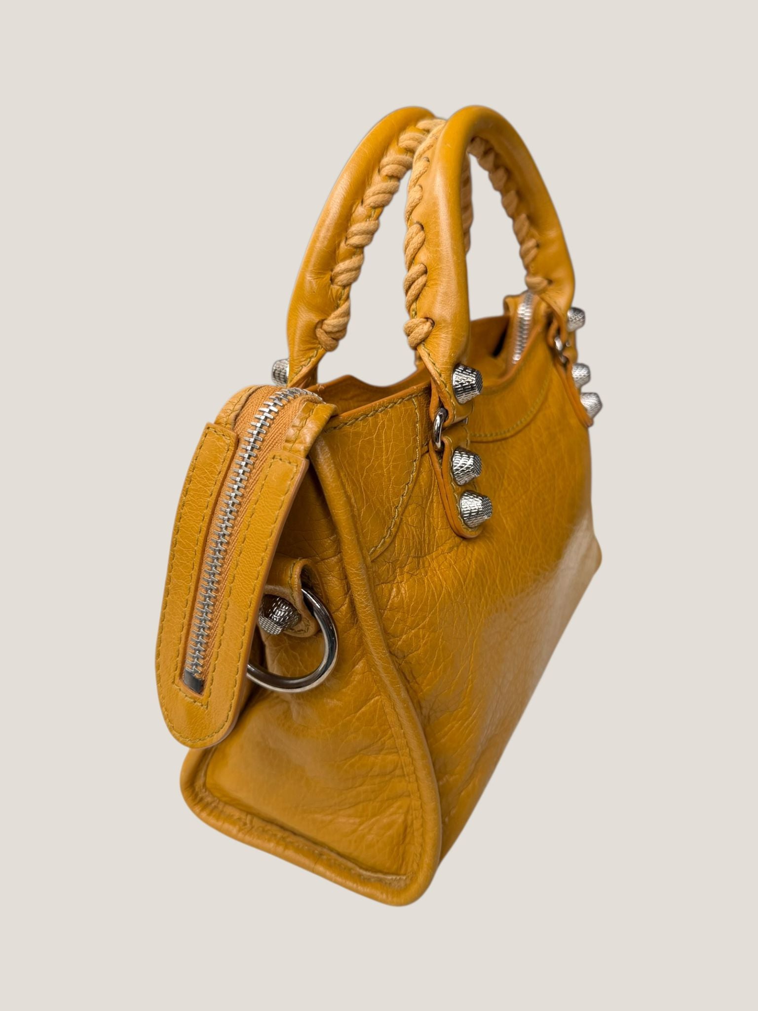 Balenciaga Mini City gialla senape