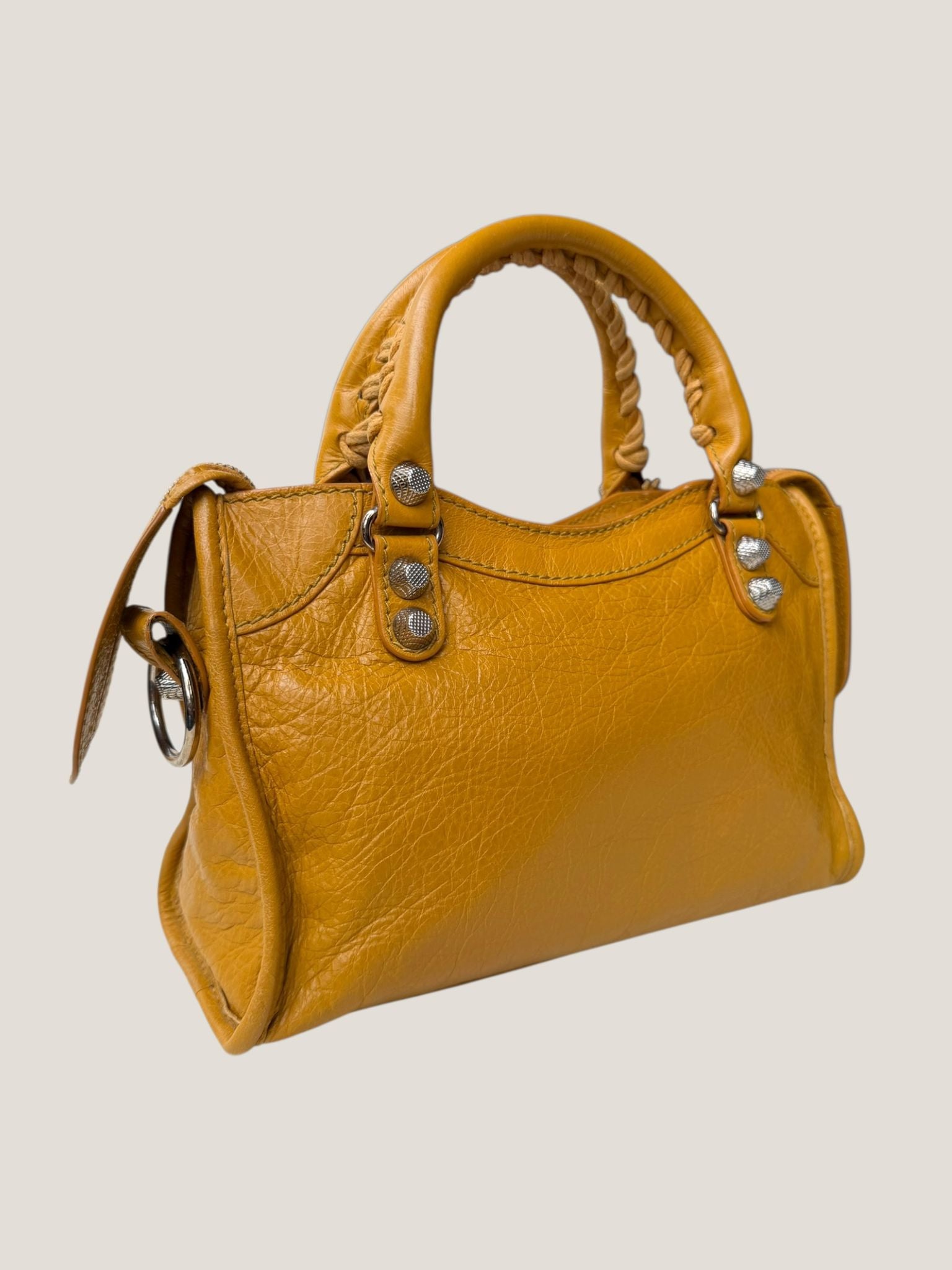 Balenciaga Mini City gialla senape