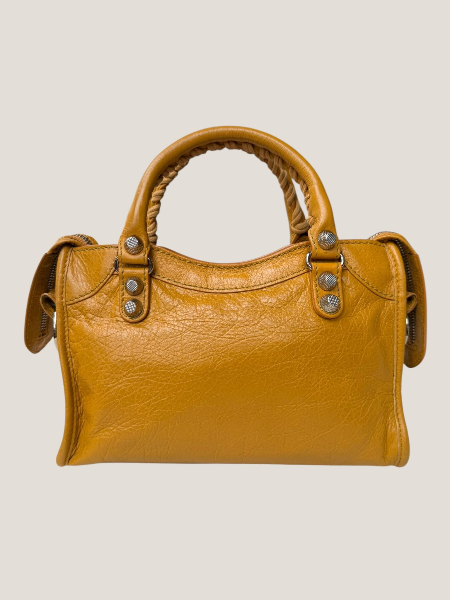 Balenciaga Mini City gialla senape