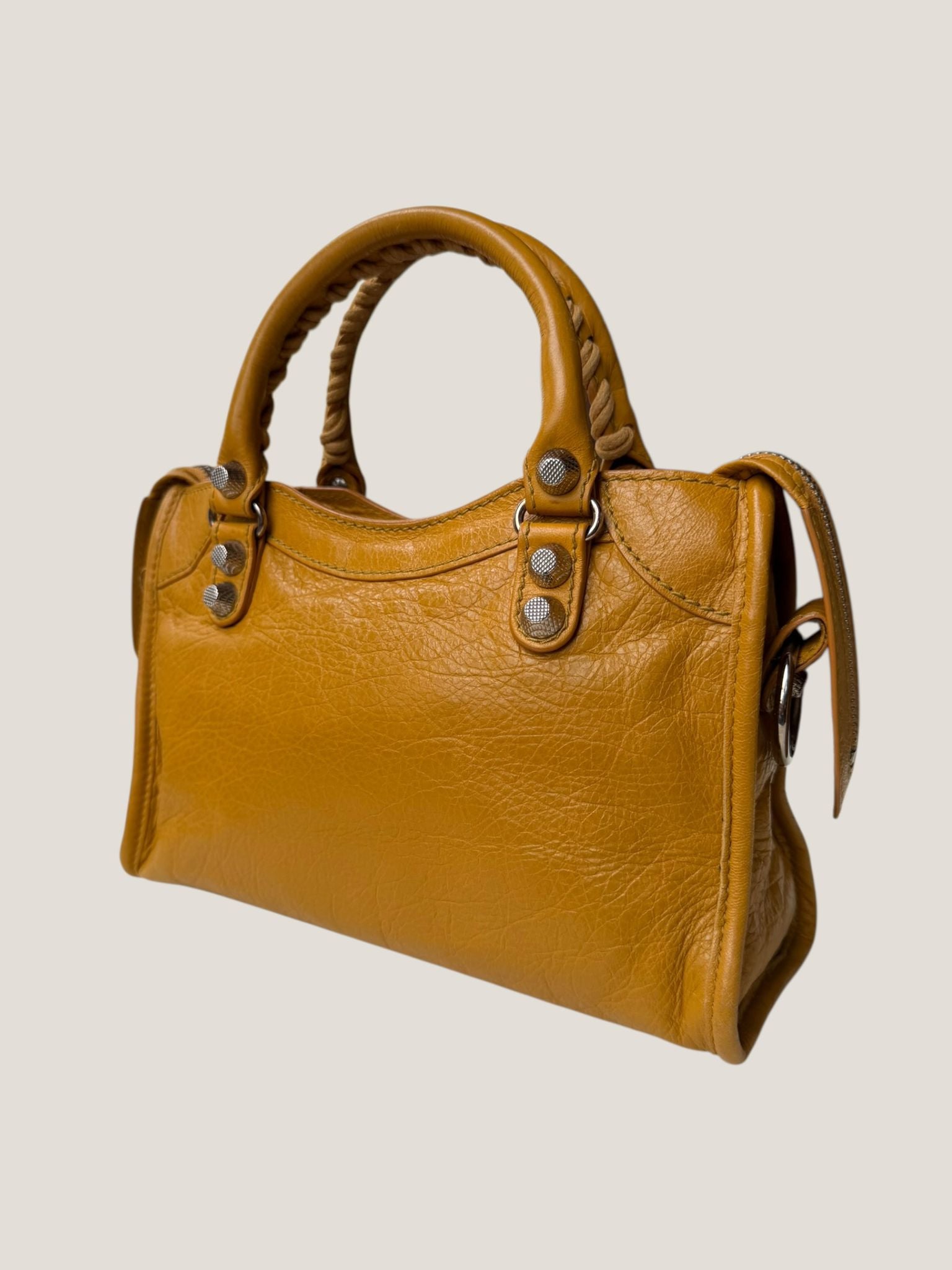 Balenciaga Mini City gialla senape