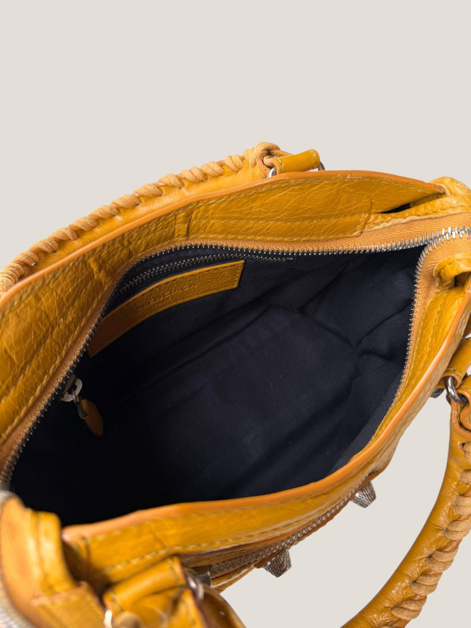 Balenciaga Mini City gialla senape