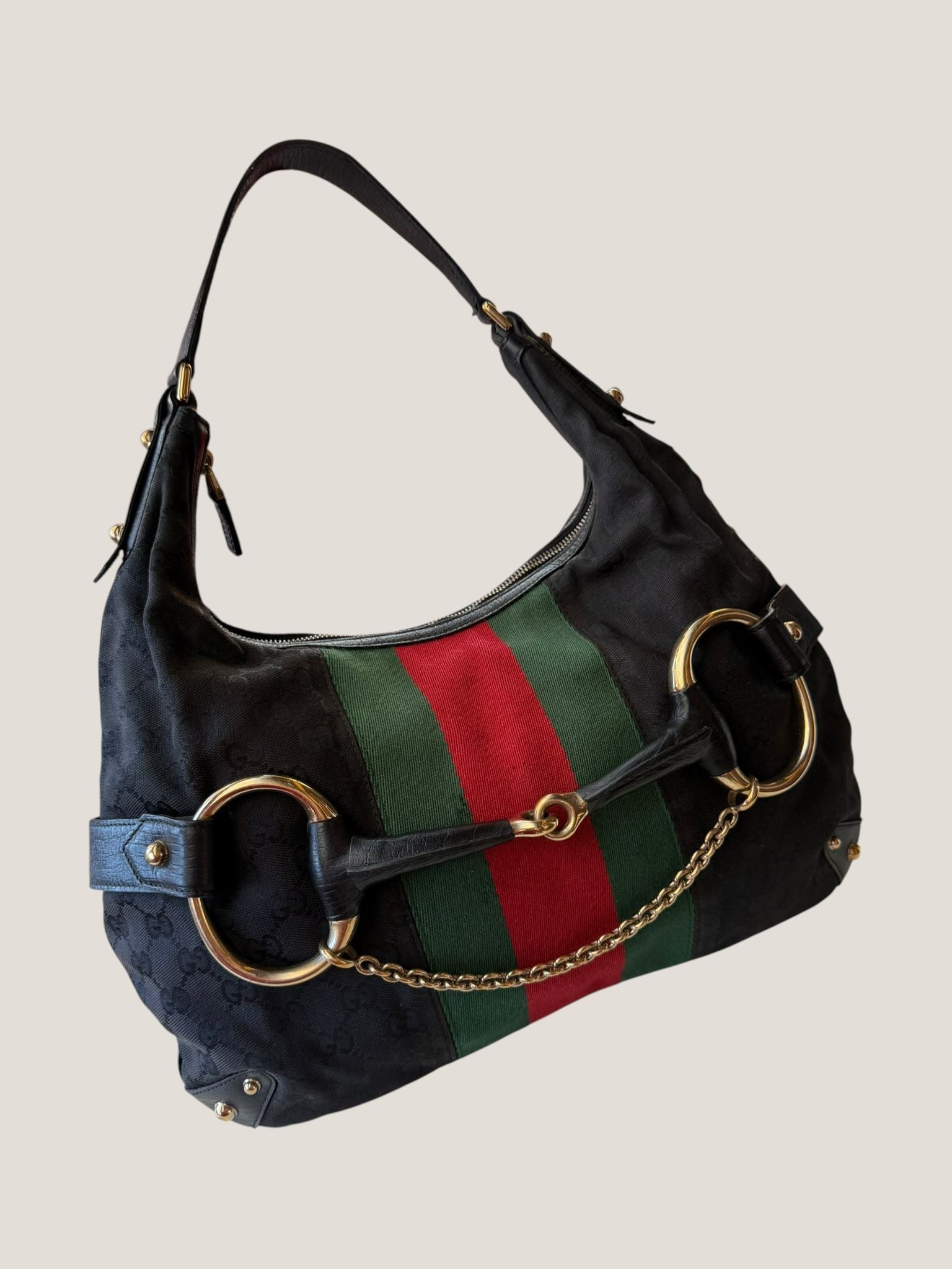 Gucci Horsebit Hobo GG Canvas