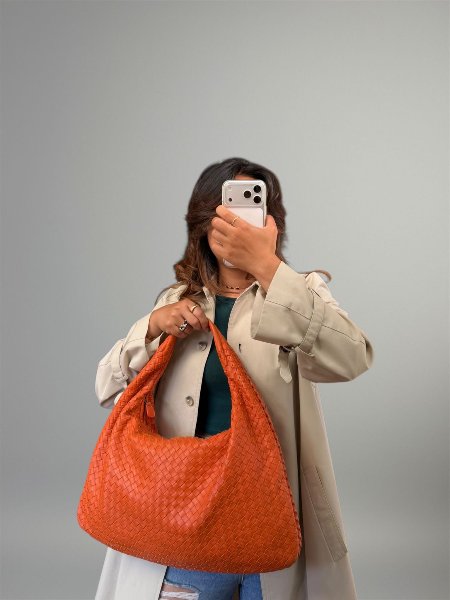 Bottega Veneta Hobo Intrecciato Arancione