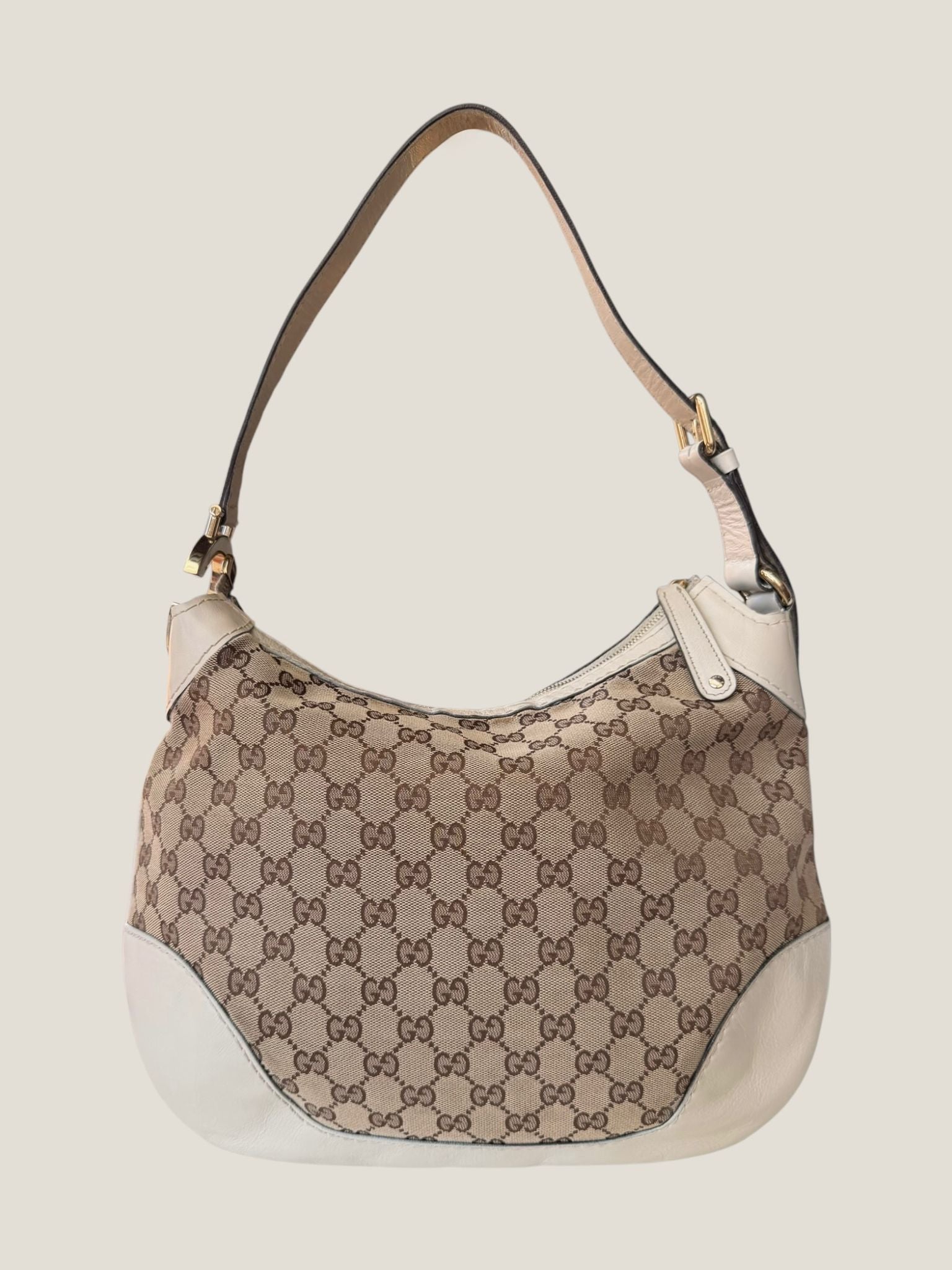 Gucci Charlotte Hobo GG Canvas con Maxi G Dorata
