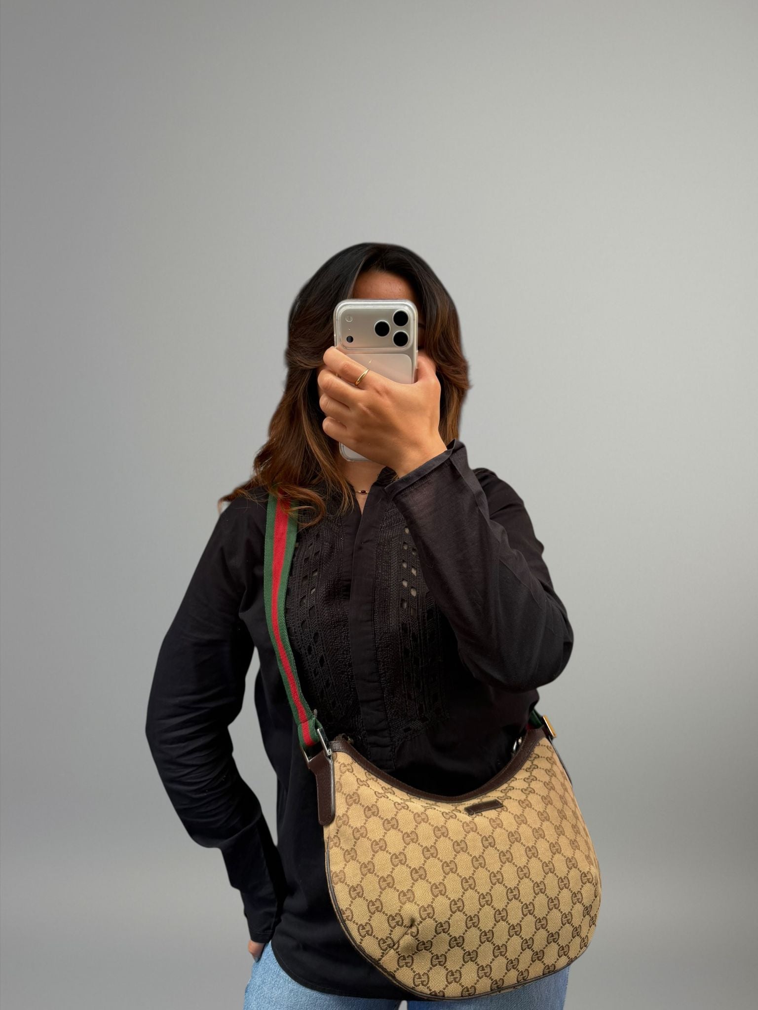 Gucci GG Canvas Half Moon Web