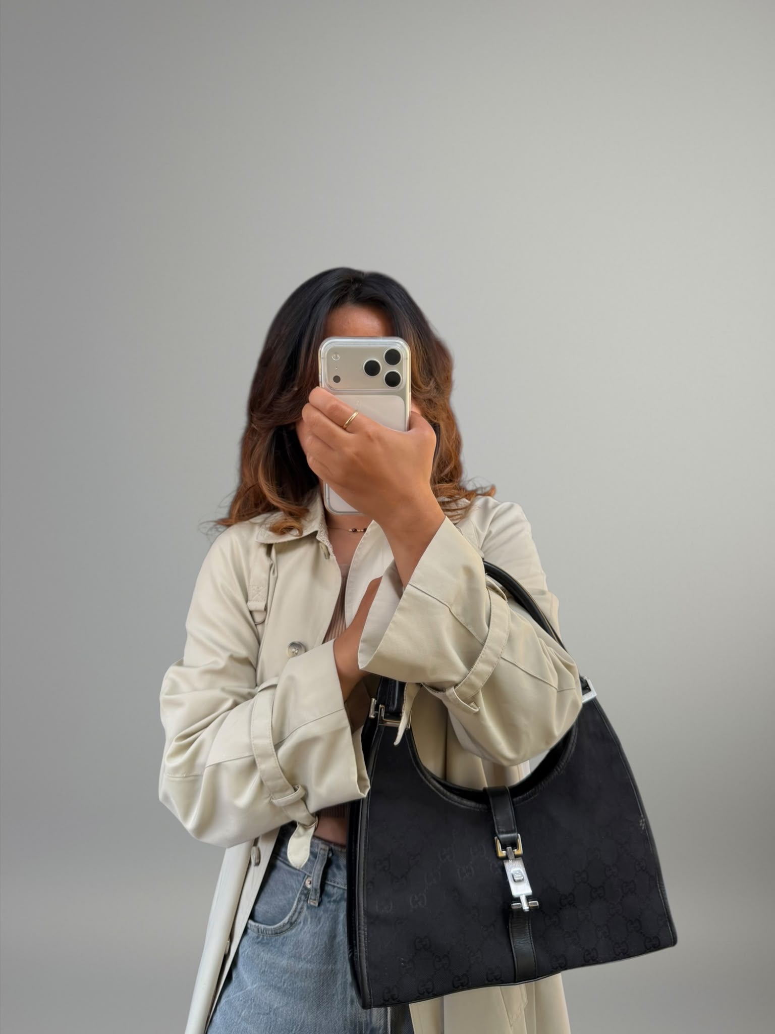 Gucci Jackie Bardot GG Canvas