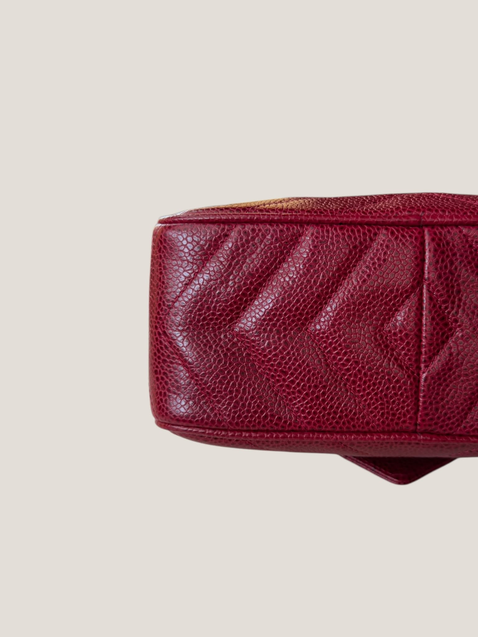 Chanel Vintage Caviar Chevron Camera Bag