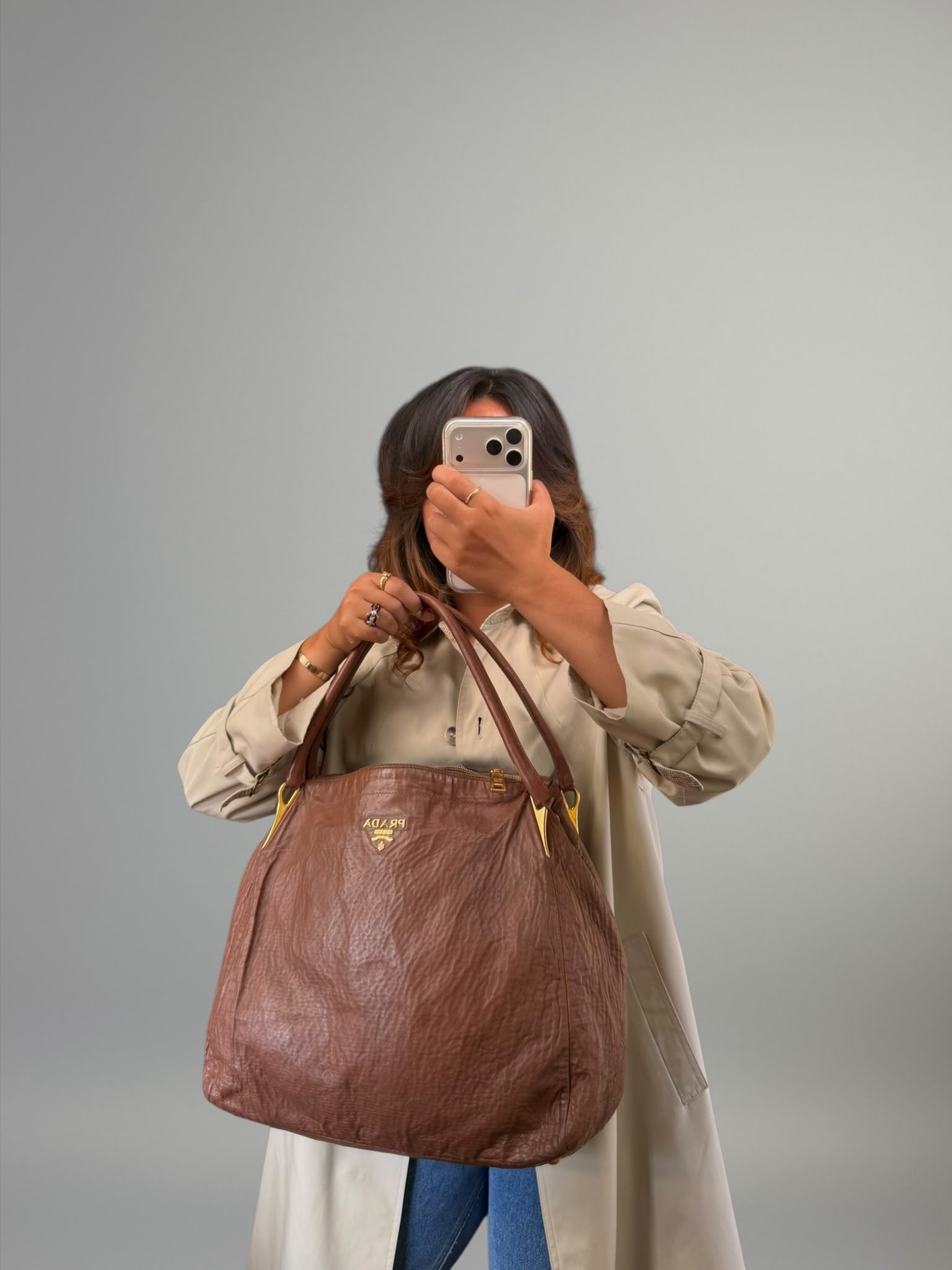 Prada Nappa Antique Tote