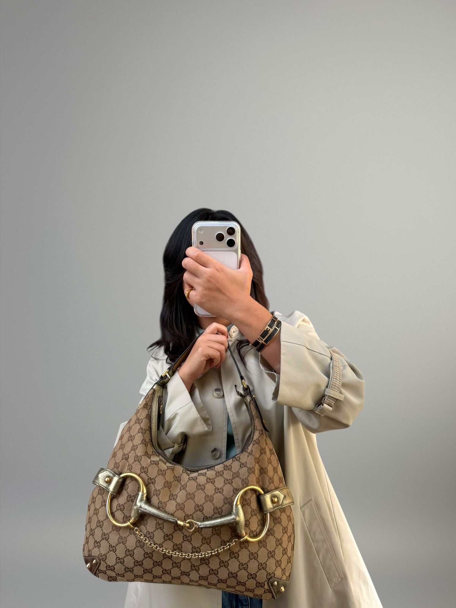 Gucci Hobo Horsebit Metallizzata