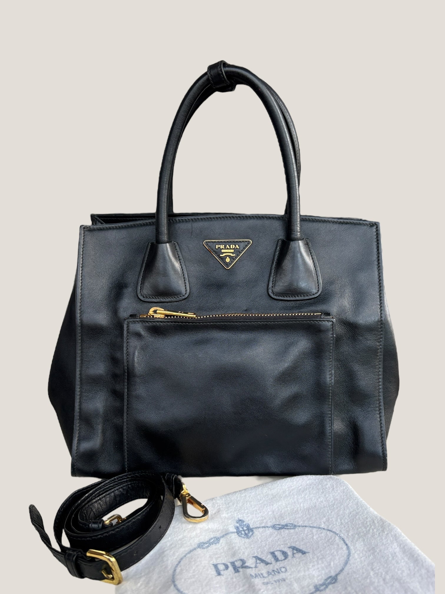 PRADA Tote Bag in Pelle Nera
