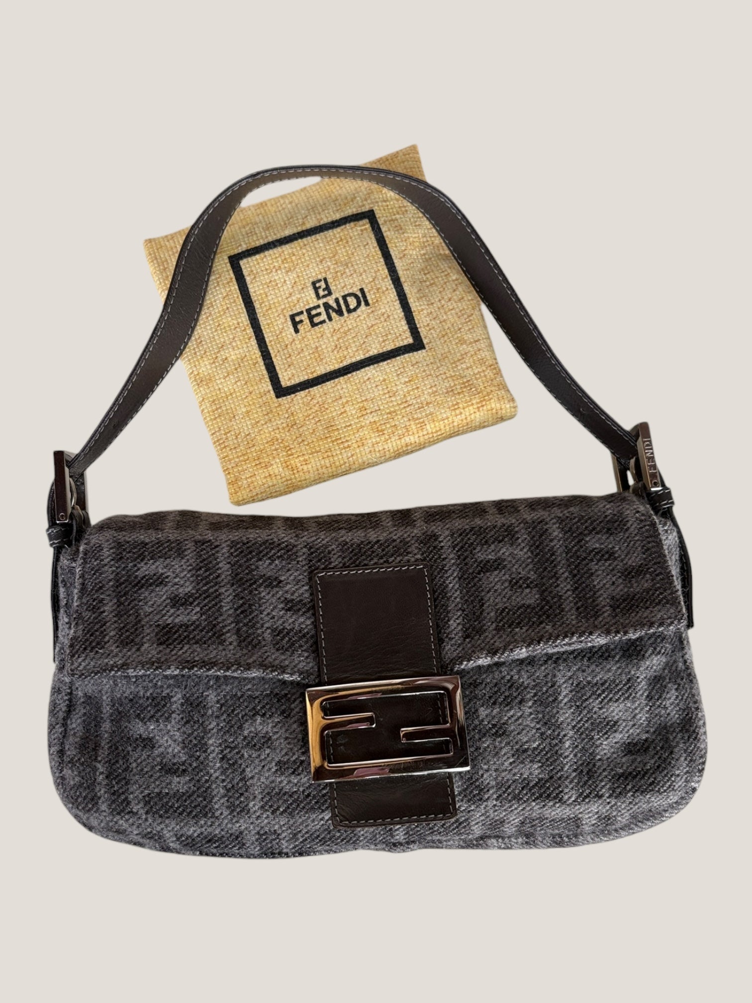 Fendi Baguette Wool Monogram