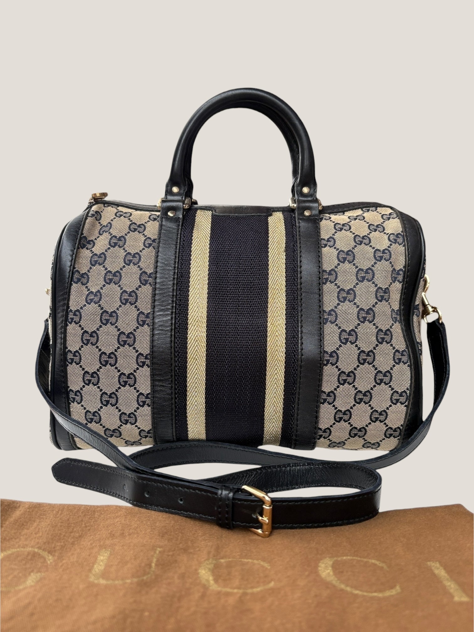 Gucci Boston GG Canvas con Web
