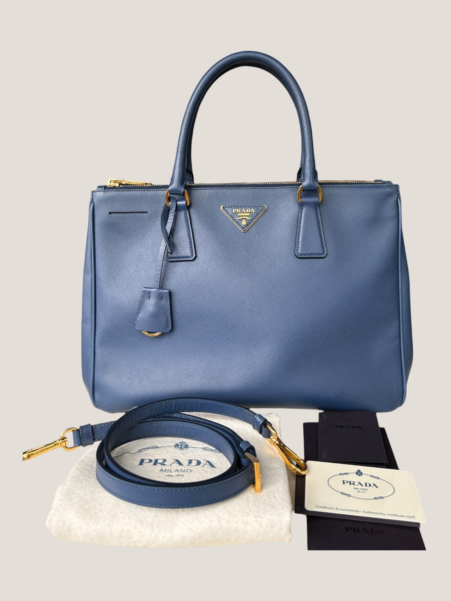 Prada Galleria Large Blu