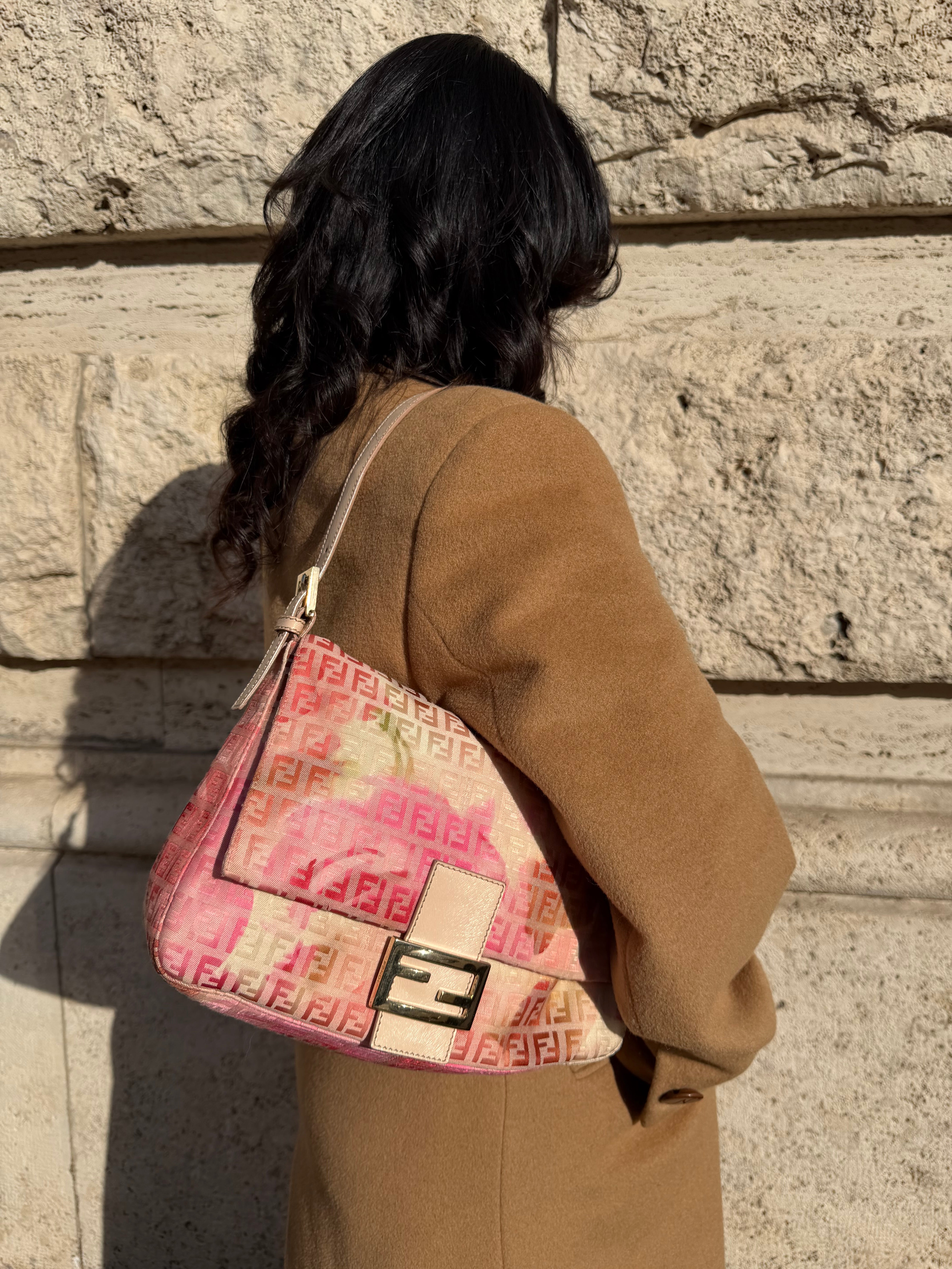 Fendi Mamma Baguette Rosa Floreale