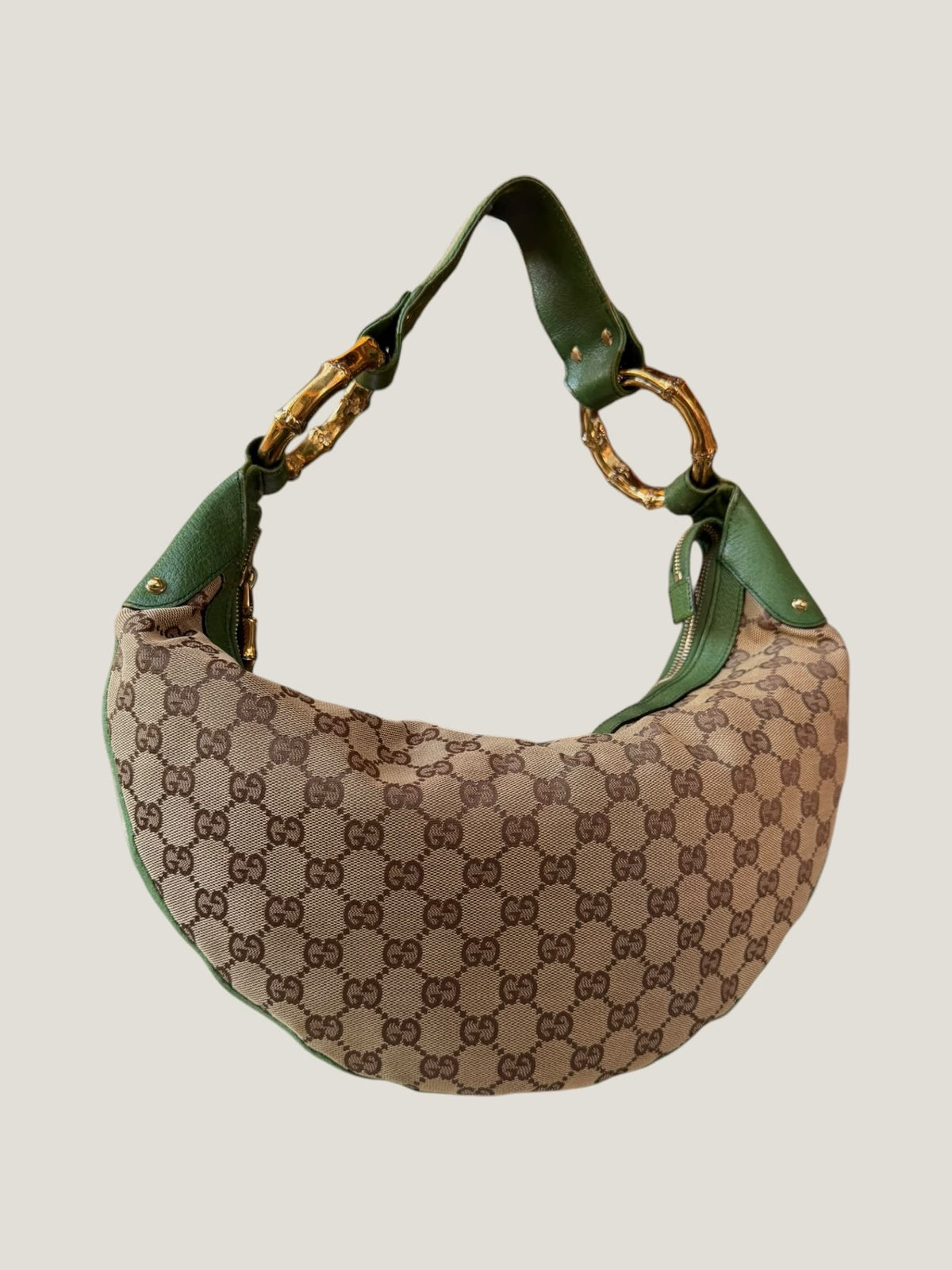 Gucci GG Canvas Hobo Bamboo