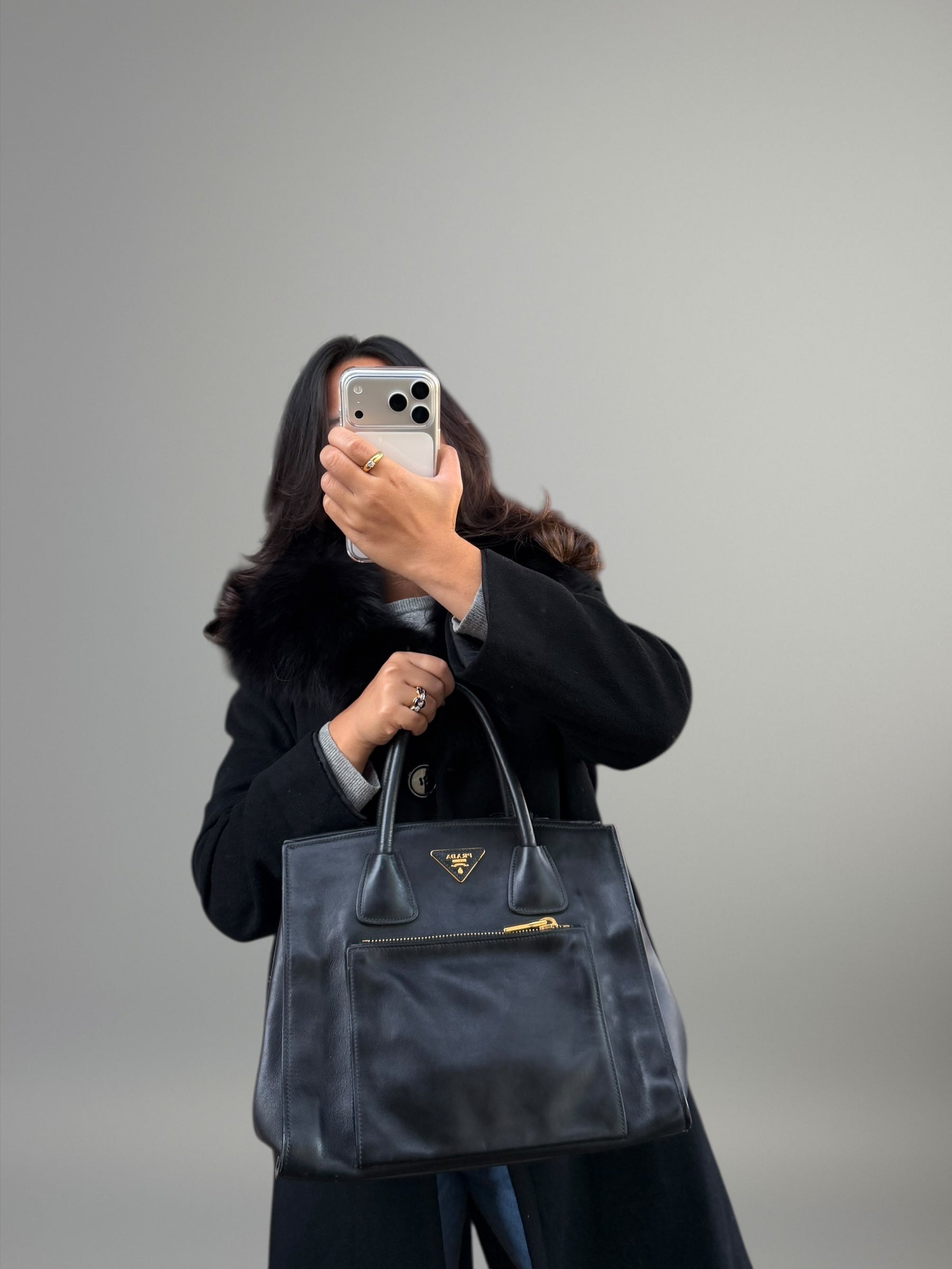 PRADA Tote Bag in Pelle Nera