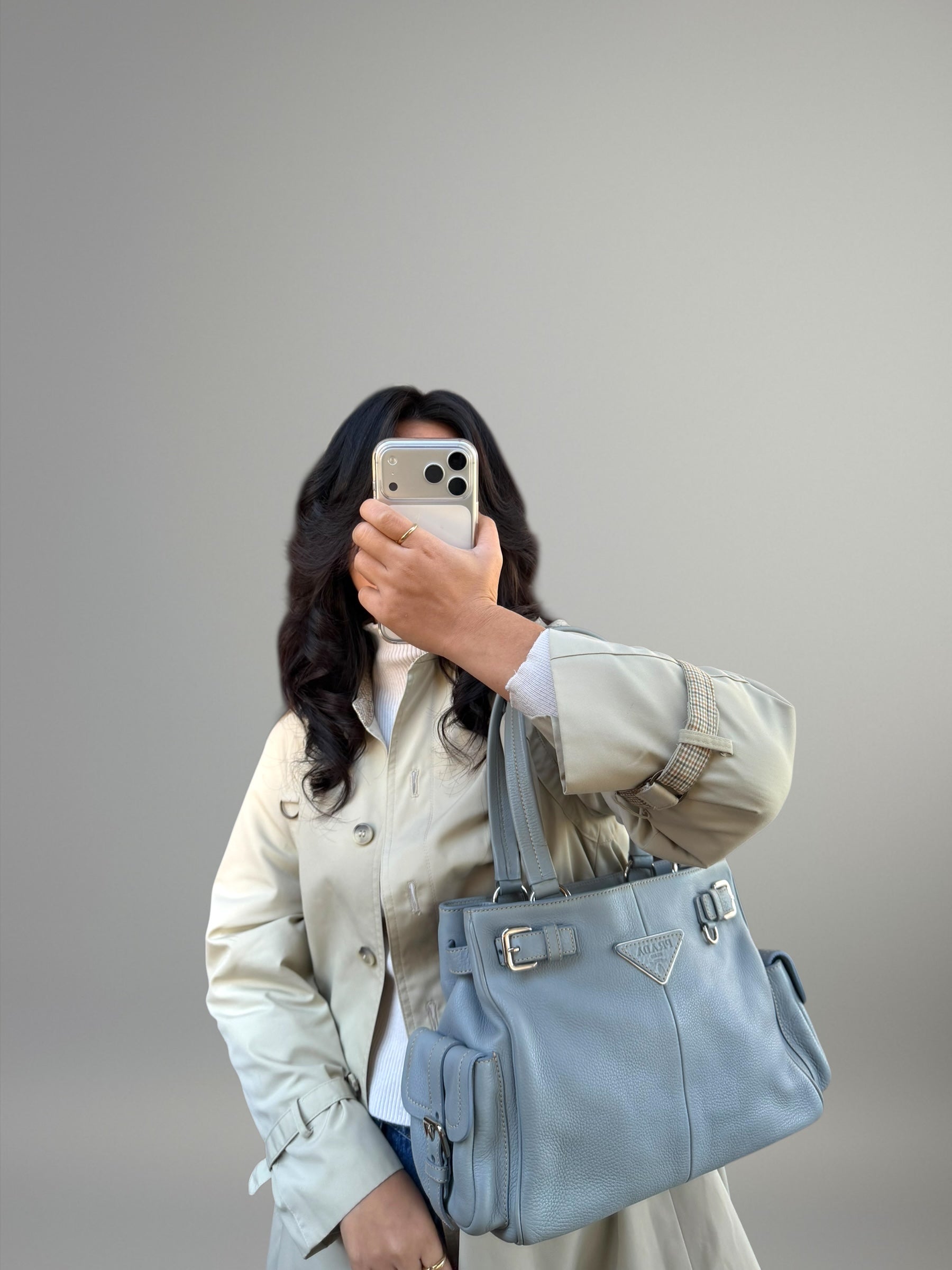 Prada tote in pelle martellata