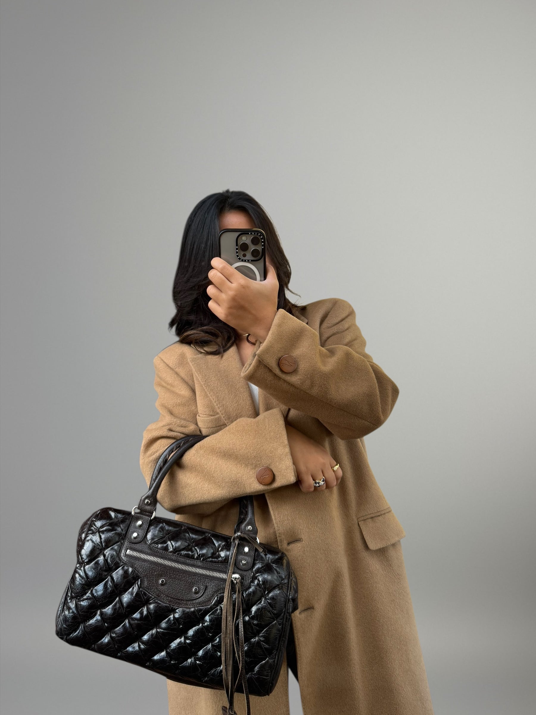 Balenciaga bauletto in pelle marrone