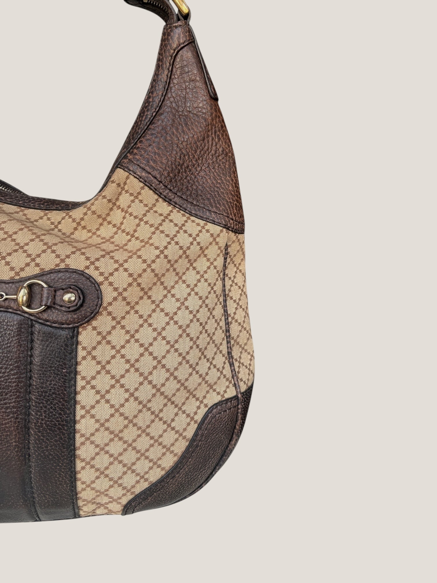 Gucci Hobo Diamante con dettagli Horsebit