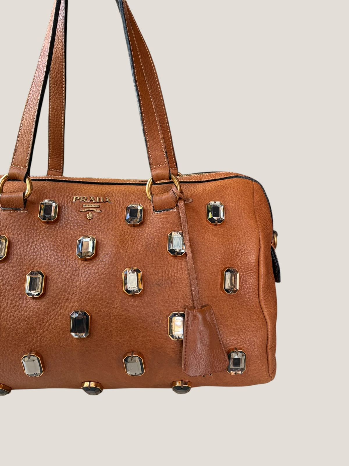Prada Cervo Bauletto con Cristalli