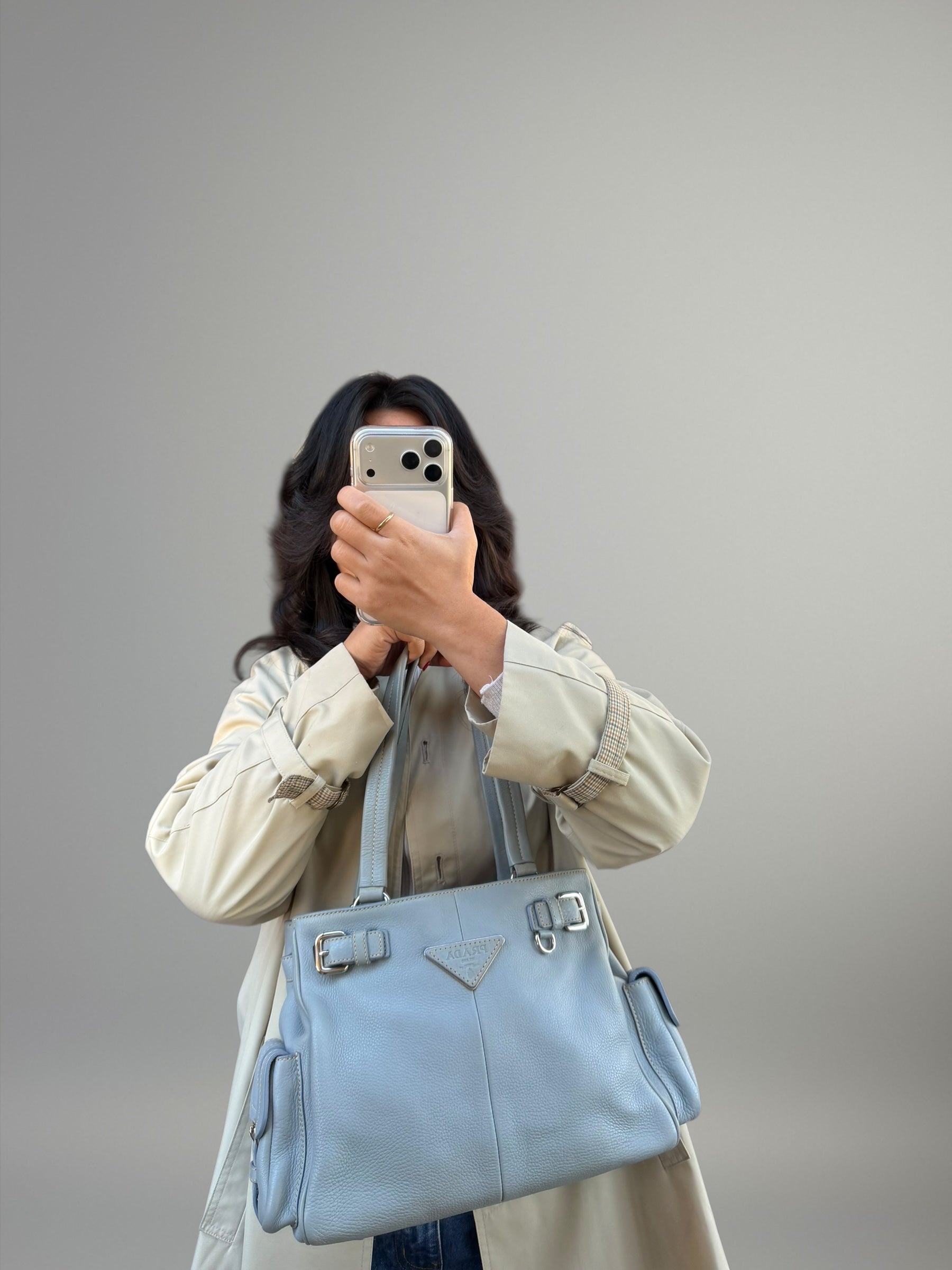 Prada tote in pelle martellata