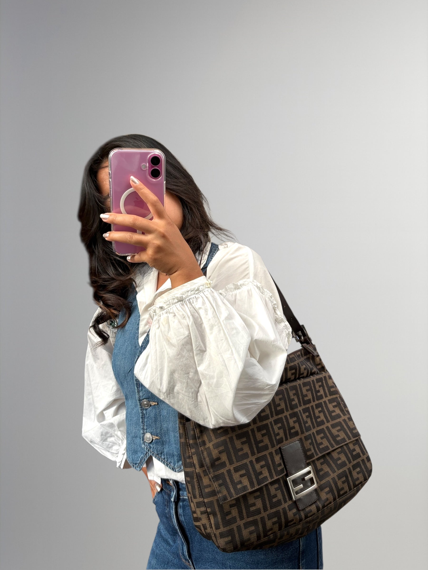 Fendi Mamma Baguette Zucca