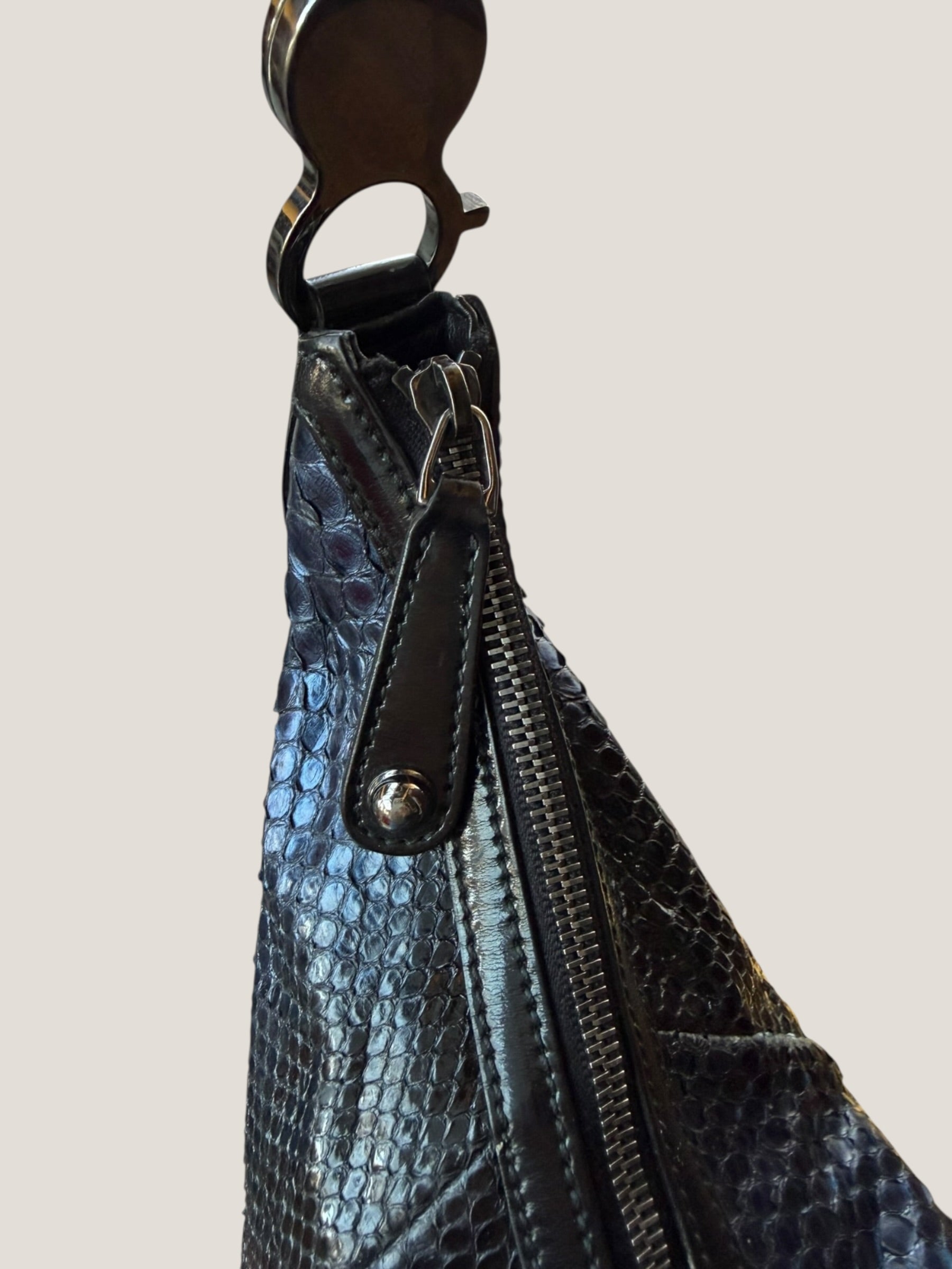 Gucci Galaxy Python Metallic Blue Hobo Bag