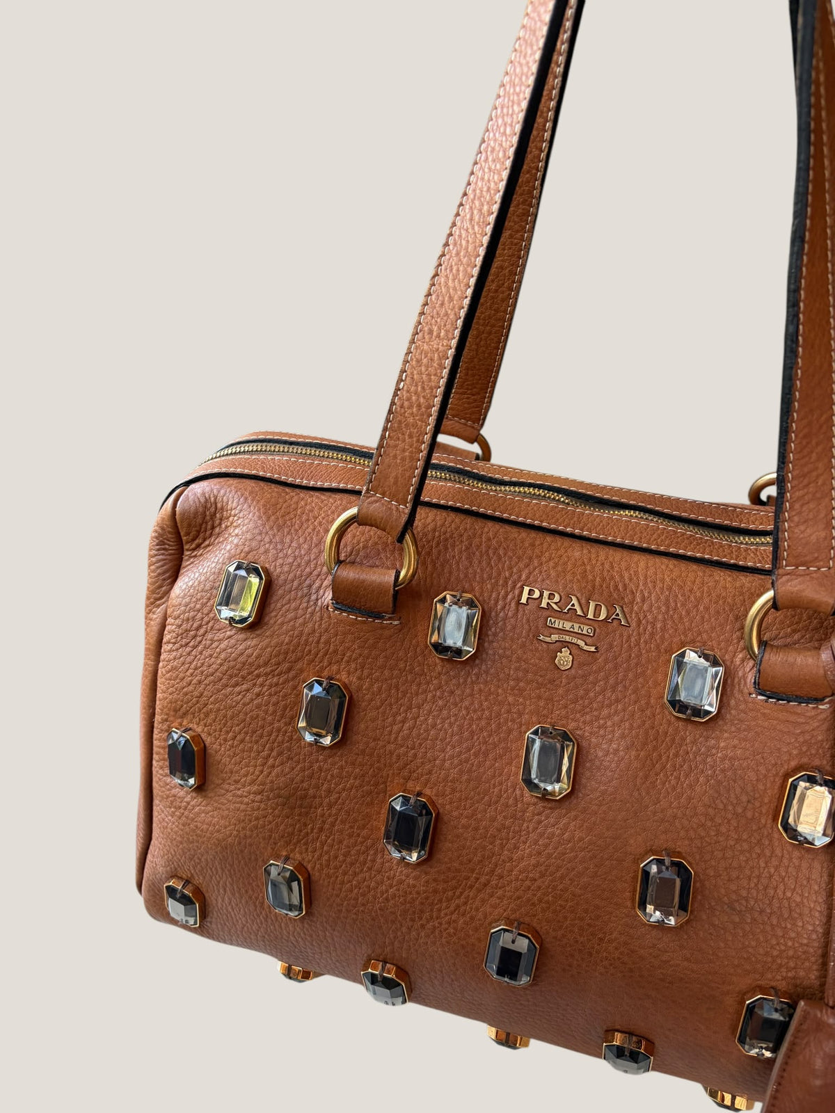 Prada Cervo Bauletto con Cristalli