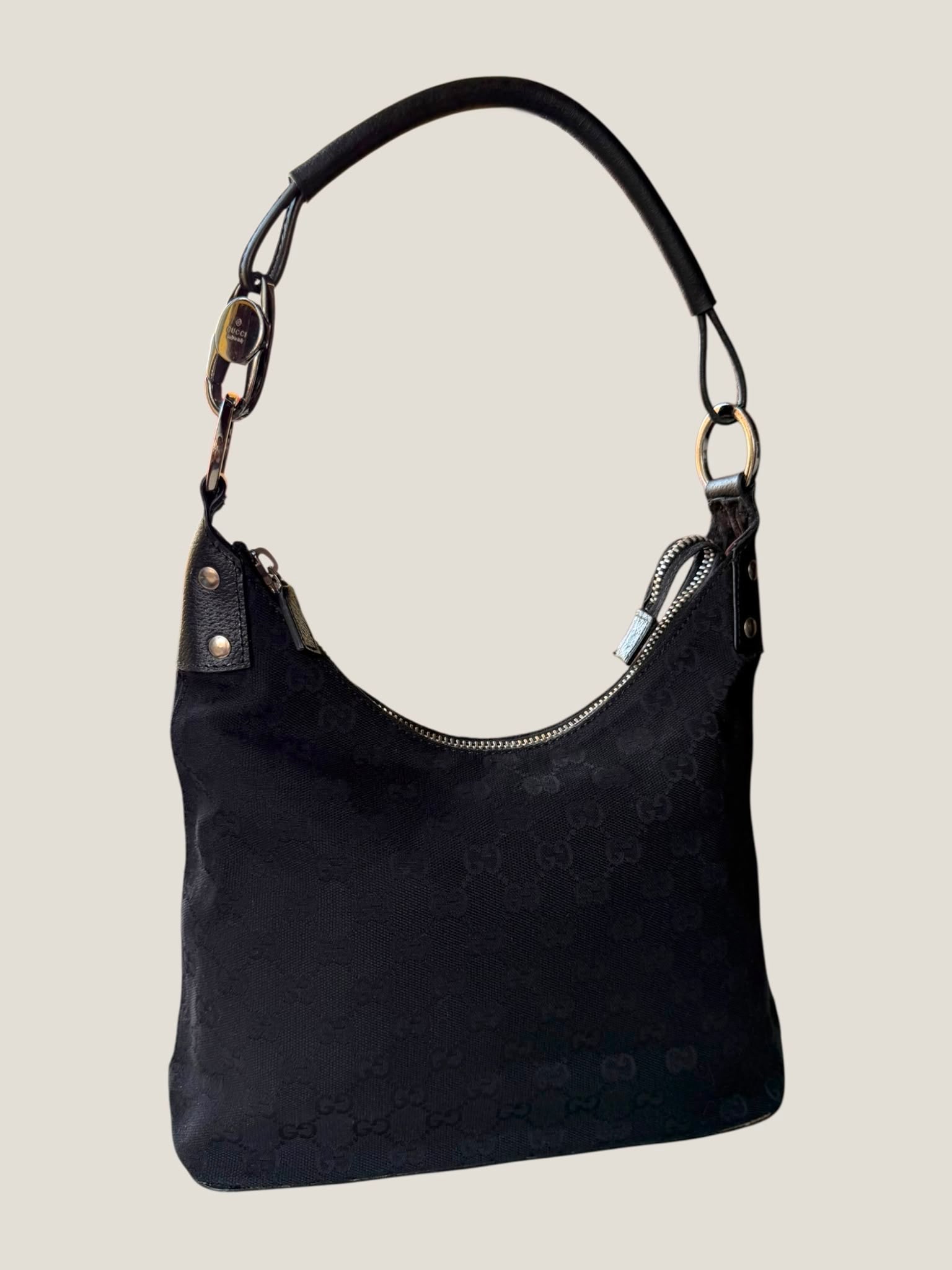 Gucci Black GG Canvas Hobo