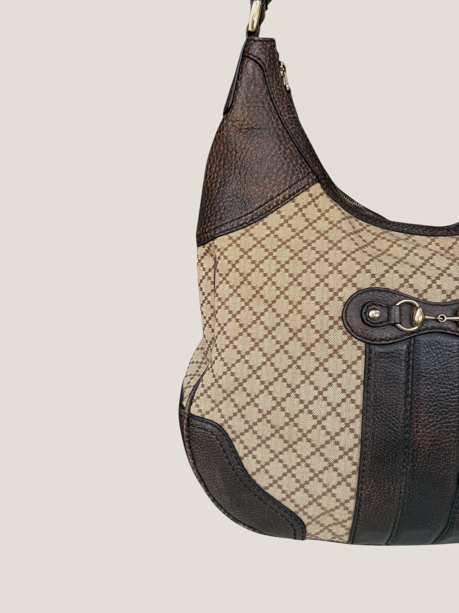 Gucci Hobo Diamante con dettagli Horsebit