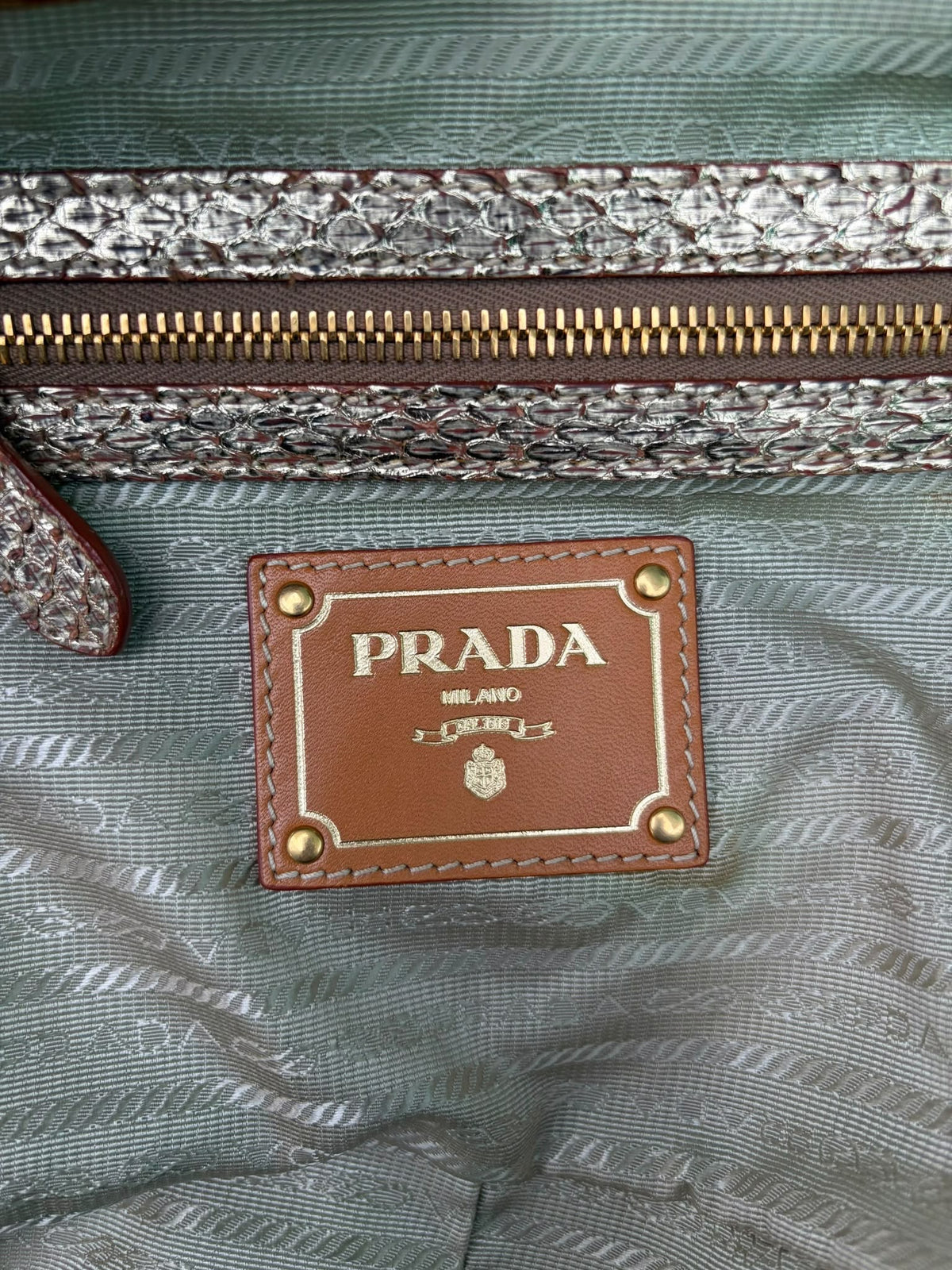Prada Rafia Pitone Tote Bag