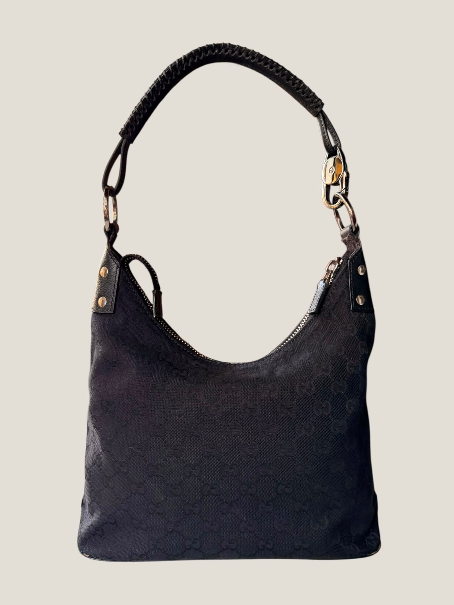 Gucci Black GG Canvas Hobo