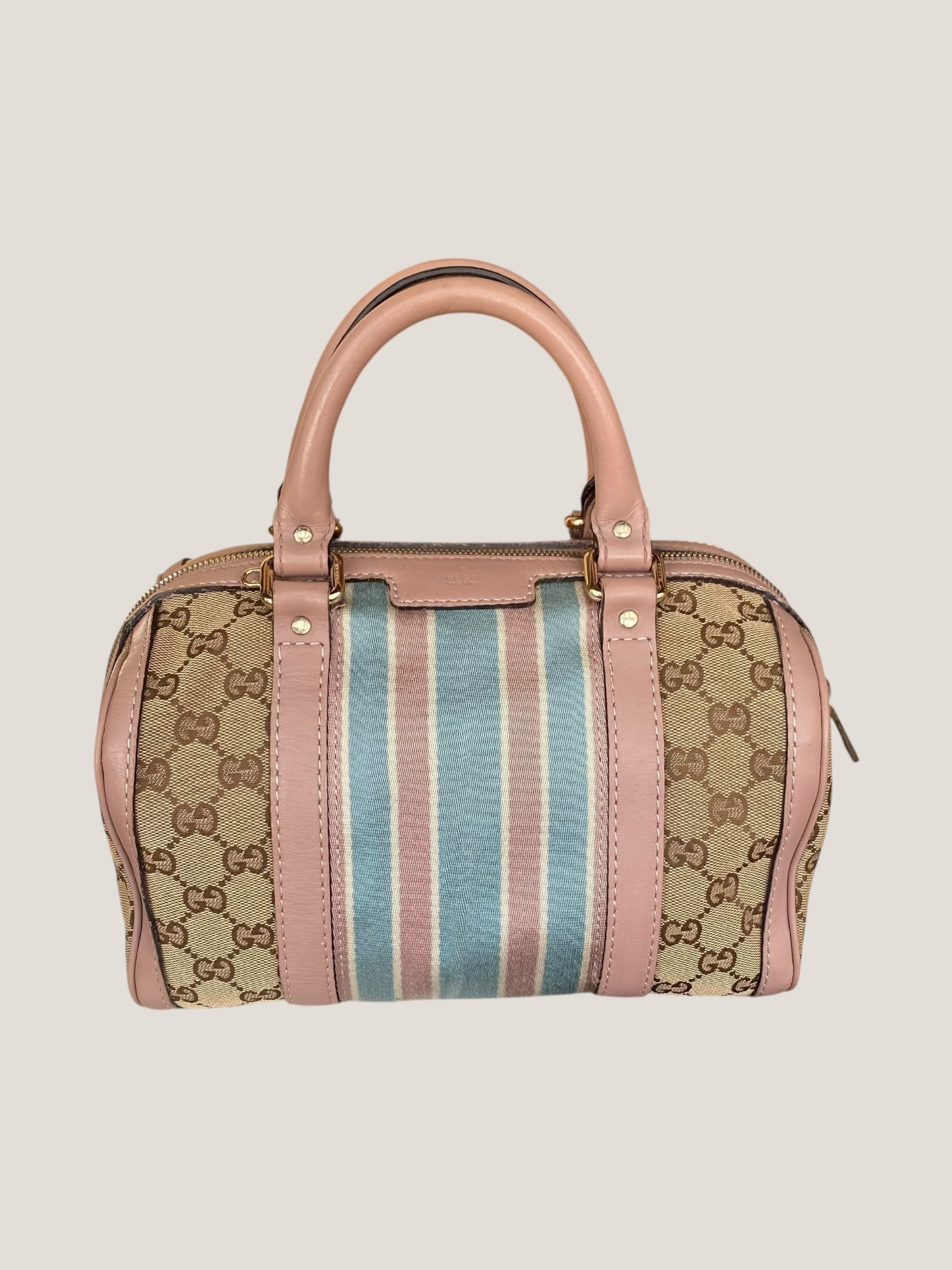 Gucci Bauletto Mini in canvas GG e righe pastello