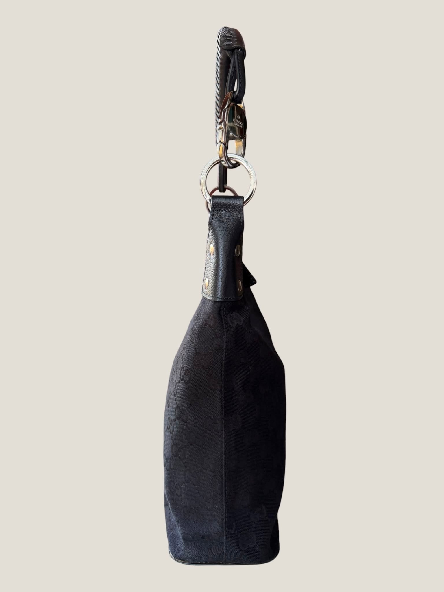 Gucci Black GG Canvas Hobo