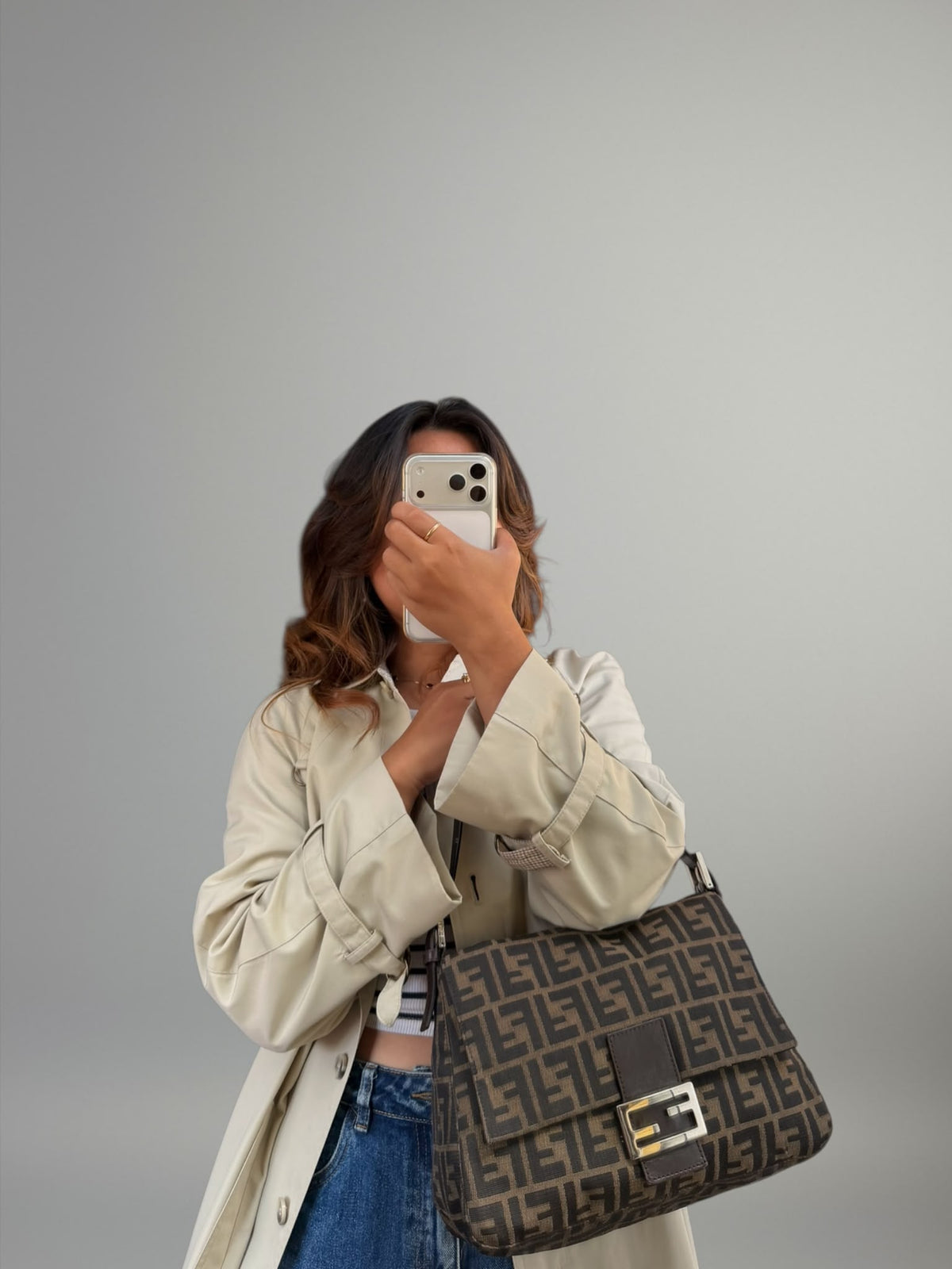 Fendi Mamma Baguette Zucca