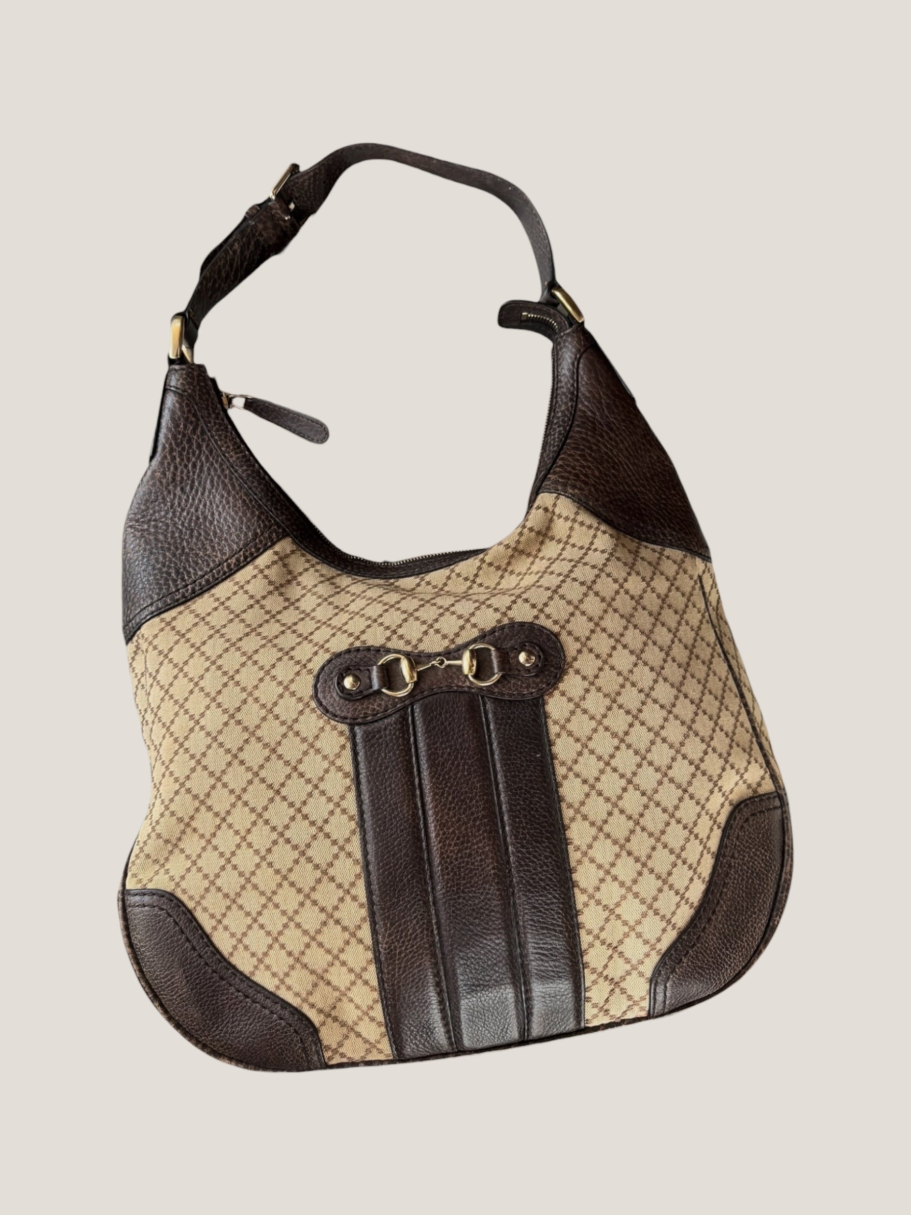 Gucci Hobo Diamante con dettagli Horsebit