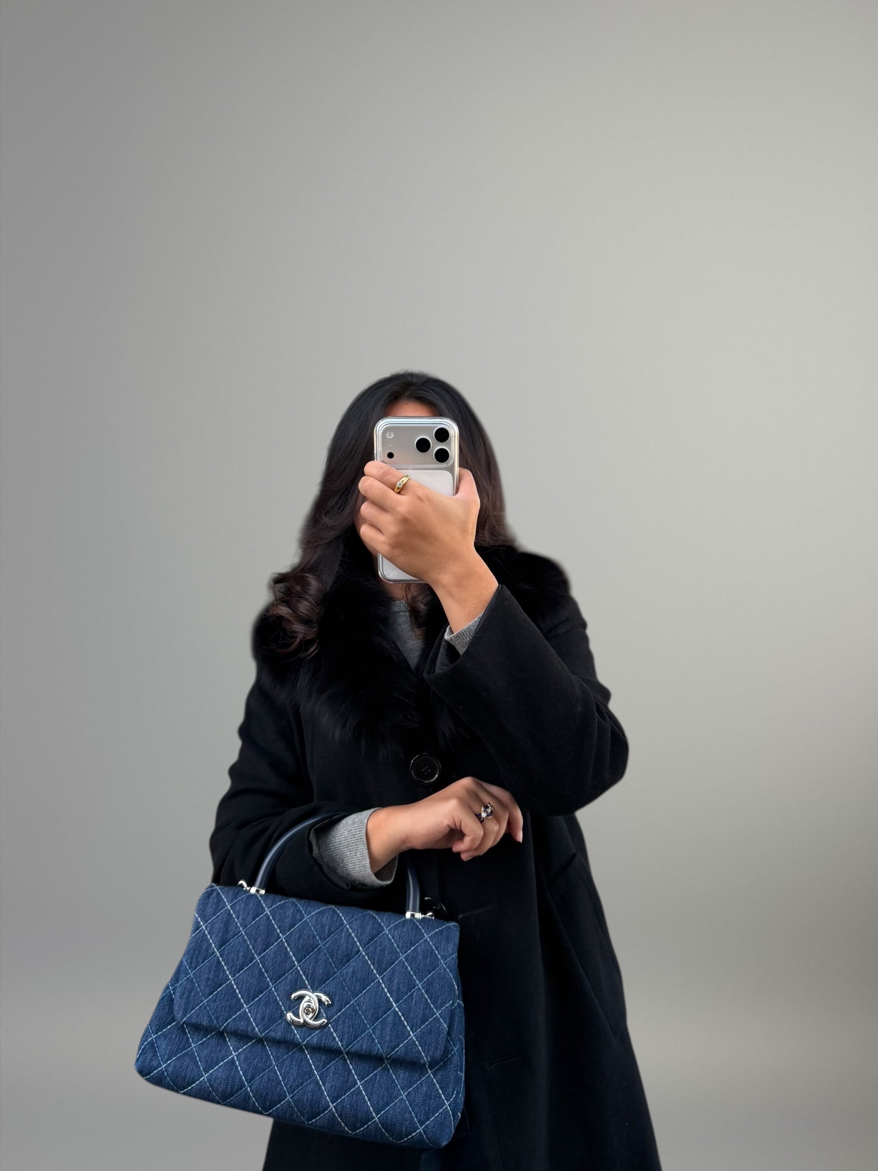 Chanel Coco Top Handle in denim trapuntato