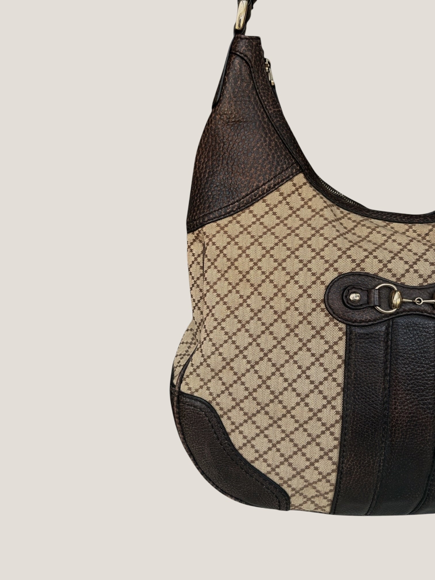 Gucci Hobo Diamante con dettagli Horsebit