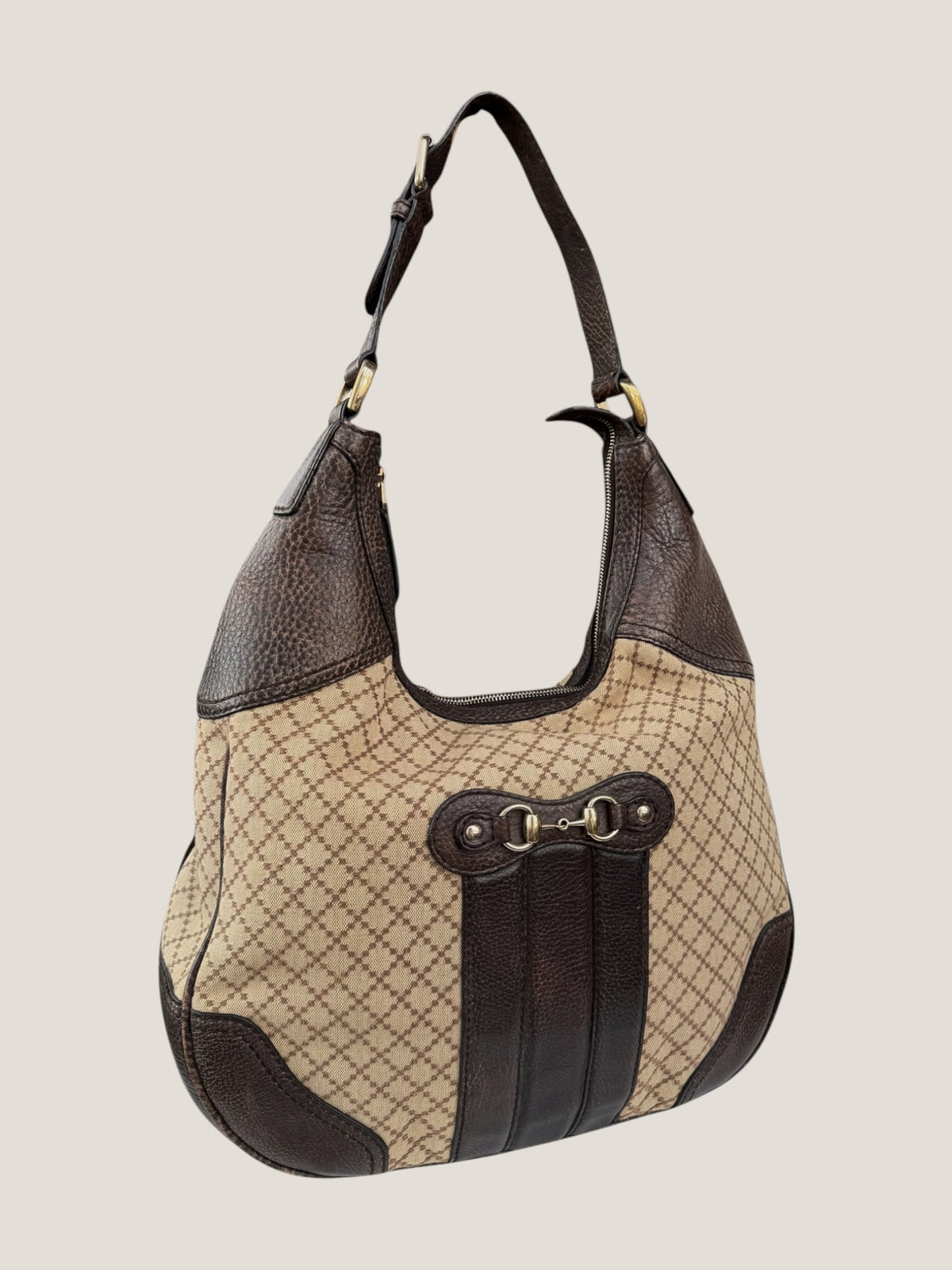 Gucci Hobo Diamante con dettagli Horsebit