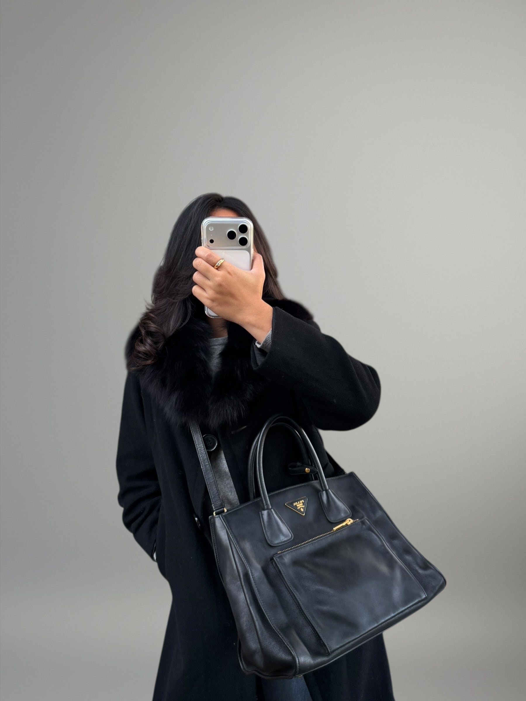 PRADA Tote Bag in Pelle Nera