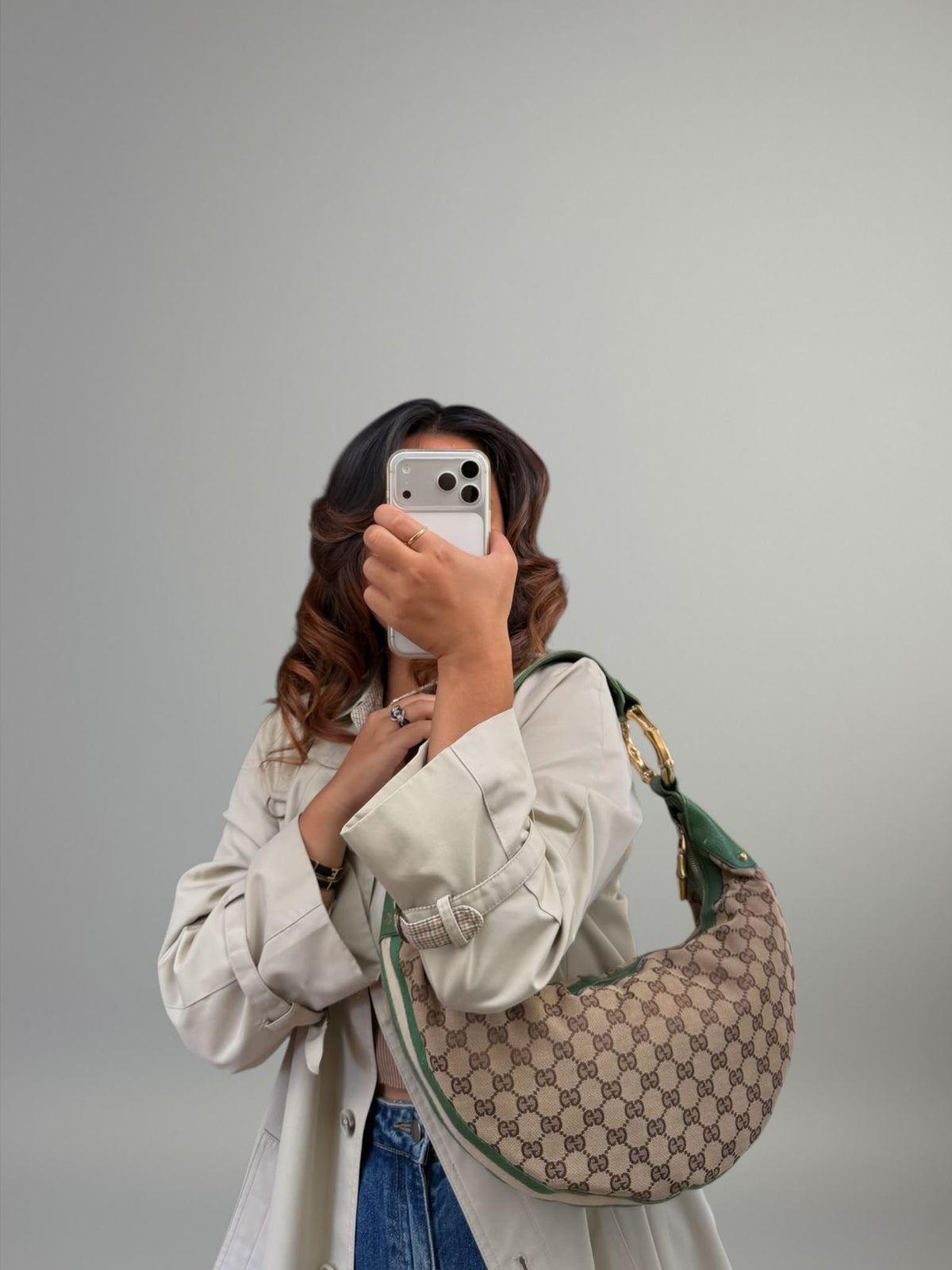 Gucci GG Canvas Hobo Bamboo